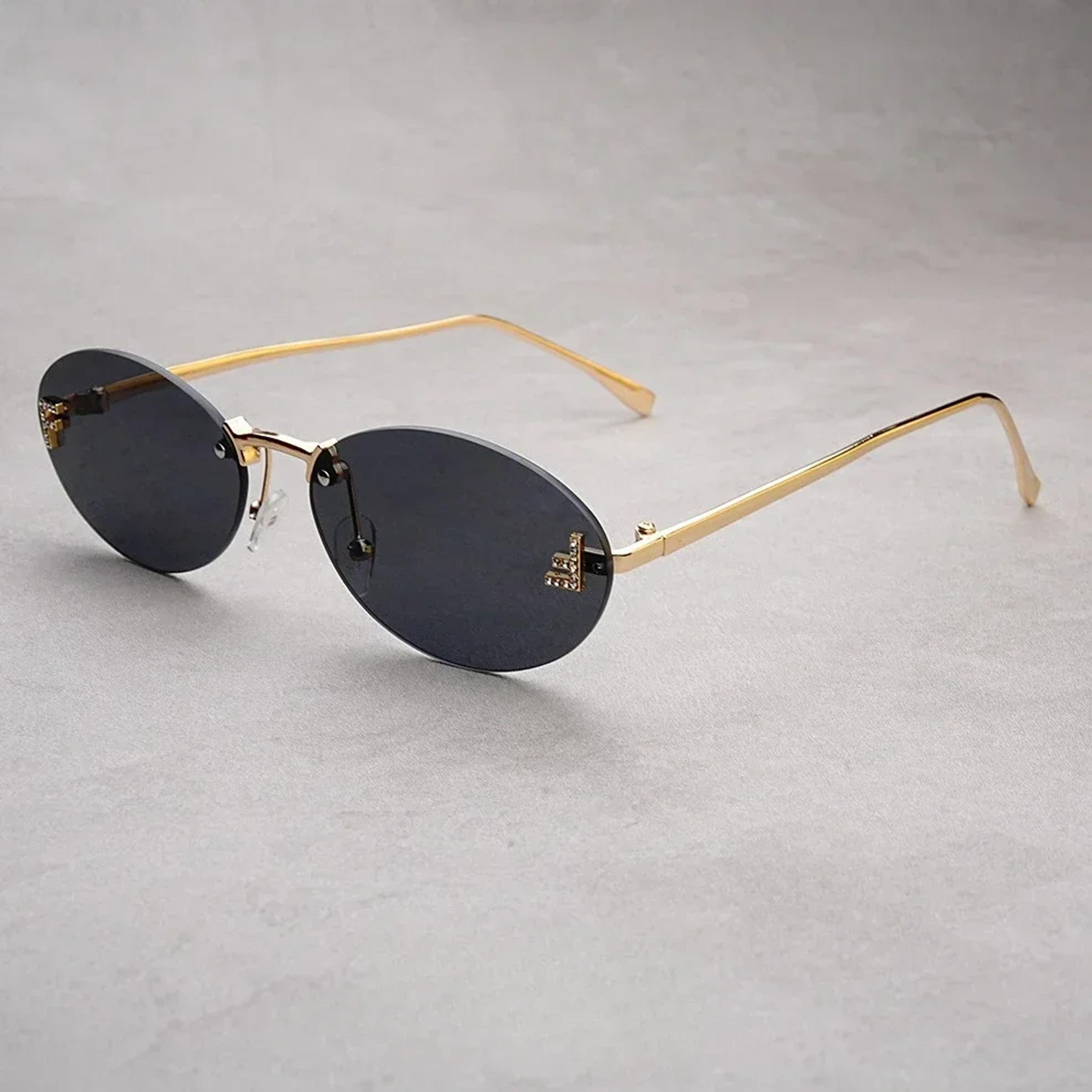 ocean gradient rimless oval sunglasses for women stylish fashion sunglasses uv style shades