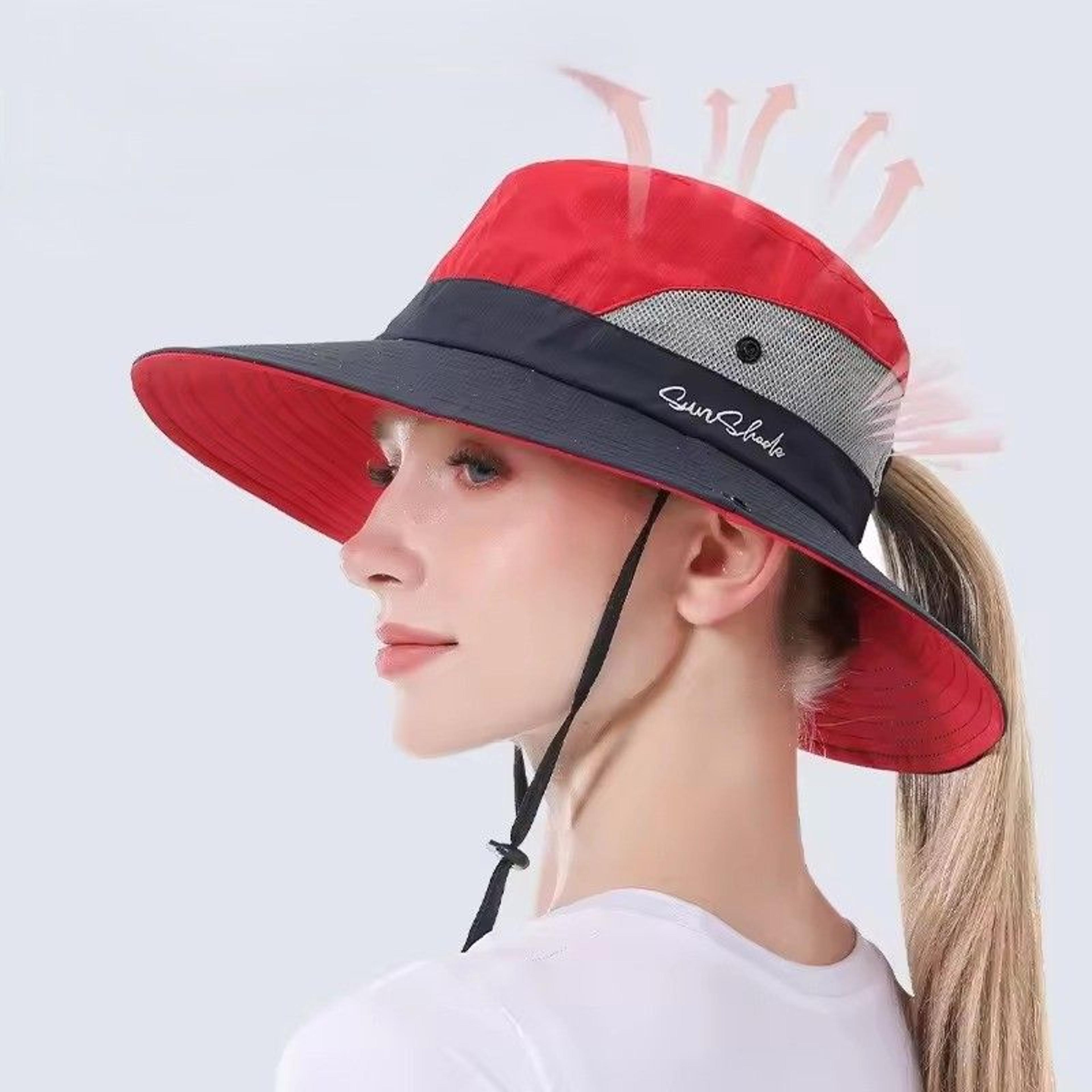 wide brim sun hat with neck flap breathable fishing & hiking uv protection hat