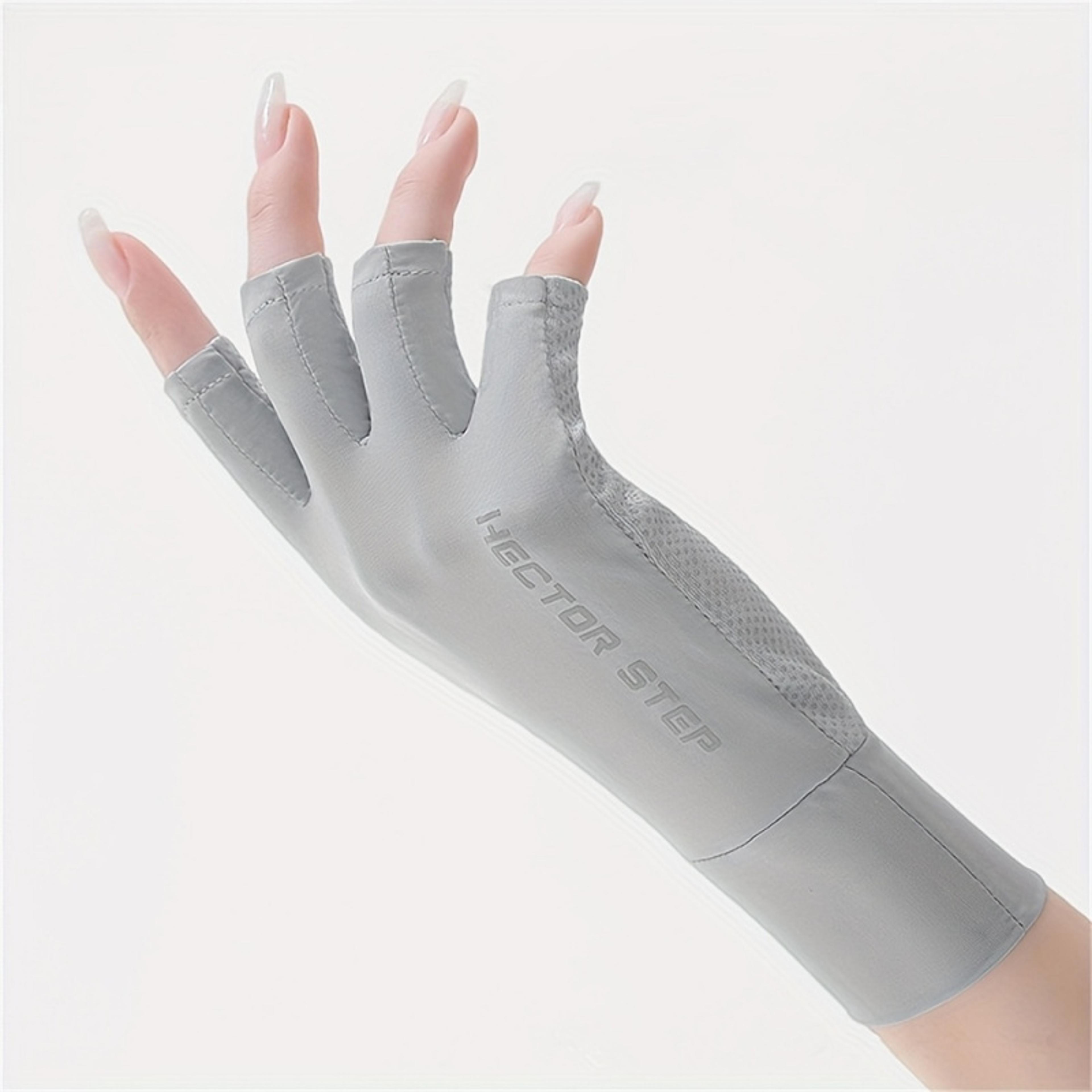 women's uv protection half finger gloves breathable ice silk touchscreen driving cycling gloves