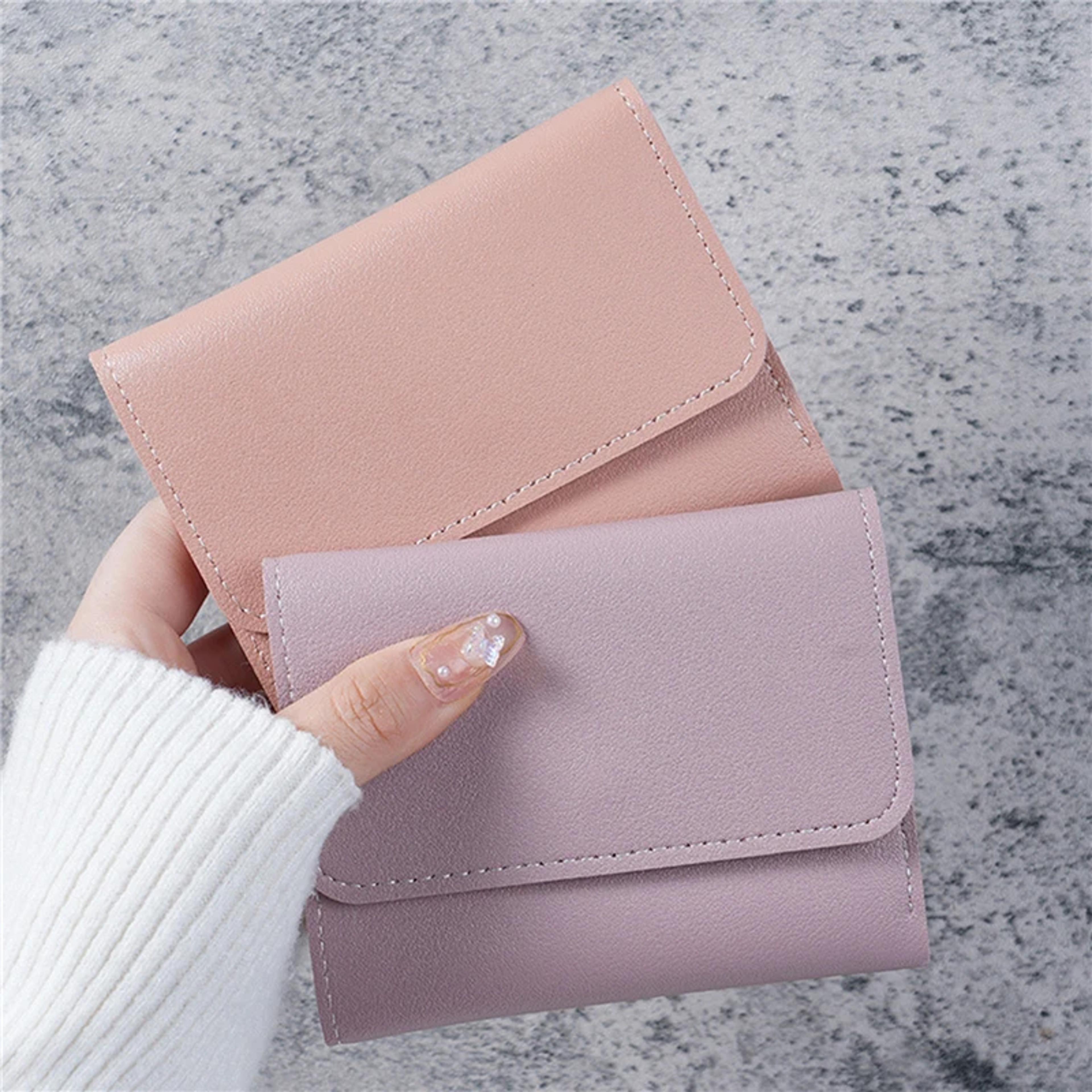 elegant pu leather small women's wallet with credit card holder & coin purse