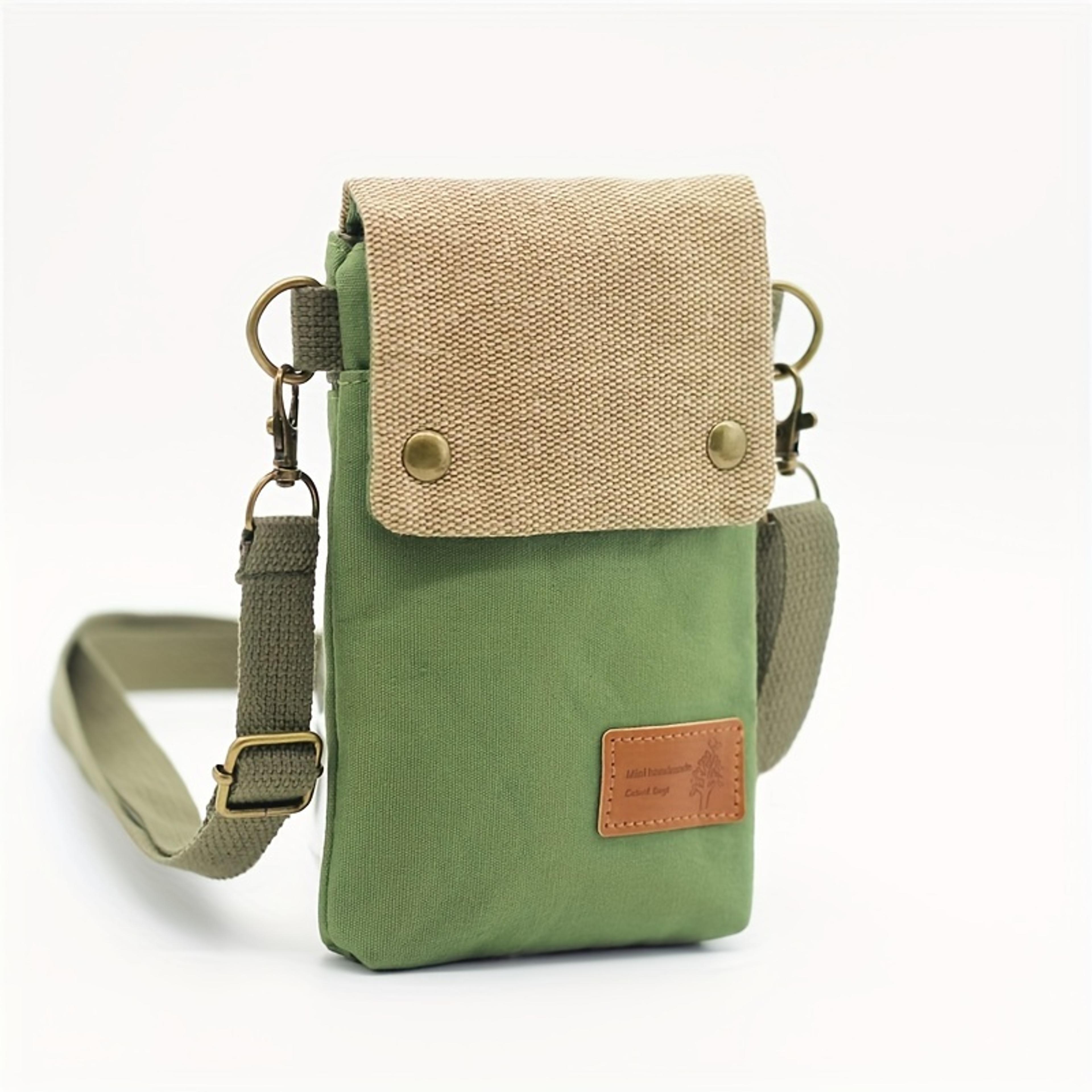 vintage small crossbody bag for women canvas cell phone purse with adjustable shoulder strap