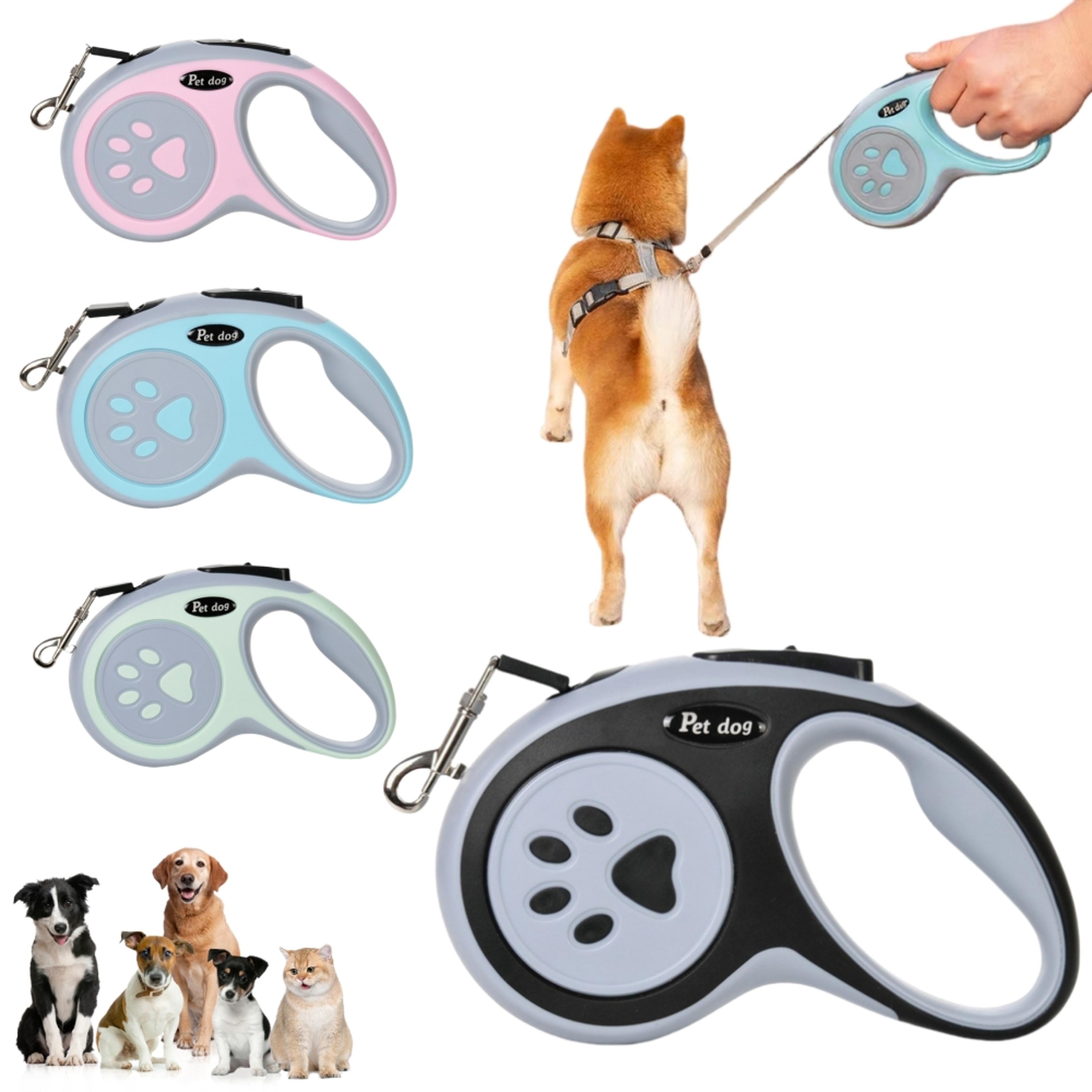 freedom glide retractable dog leash with strong nylon rope for small, medium & large dogs