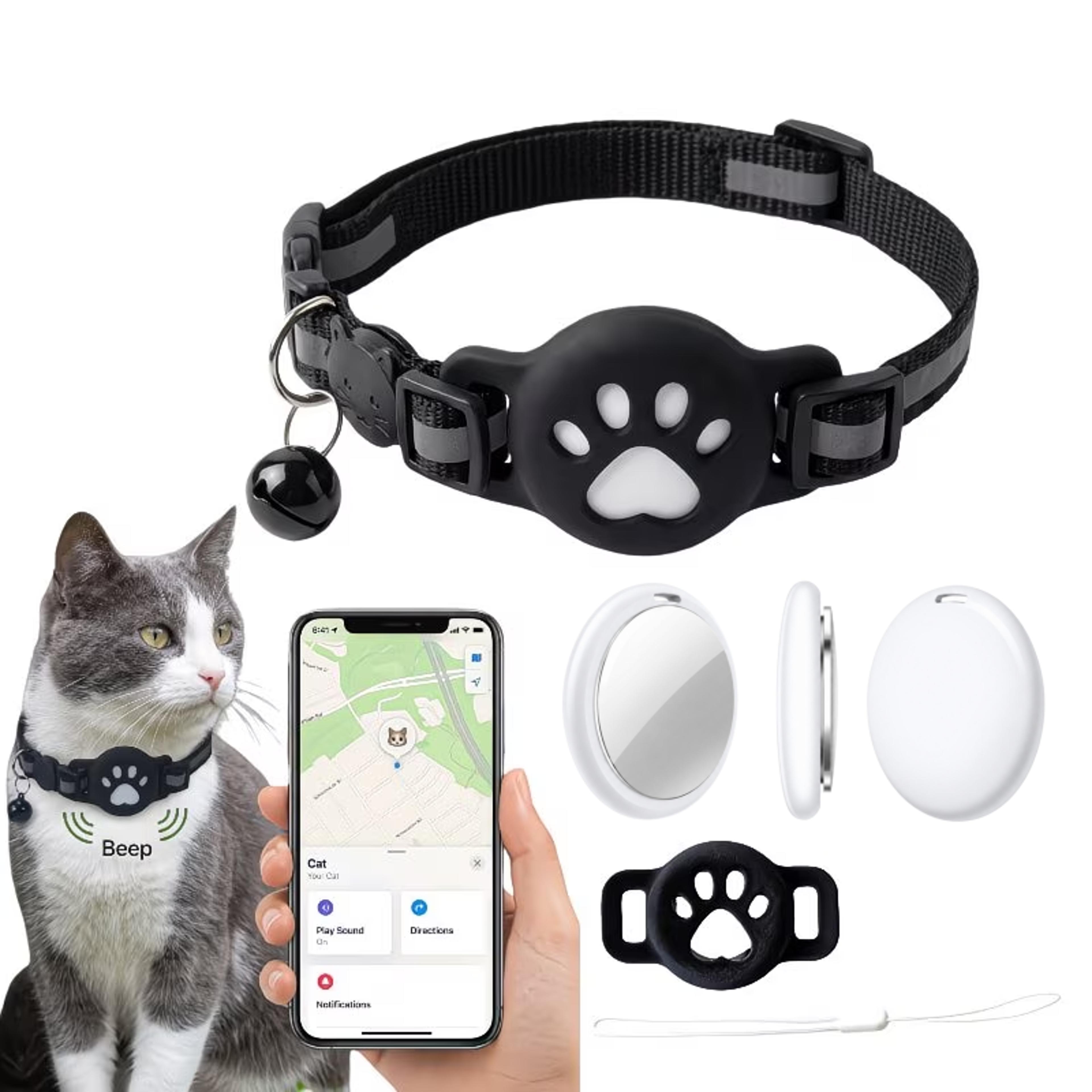 smart gps pet tracker collar for cats & kittens apple find my compatible