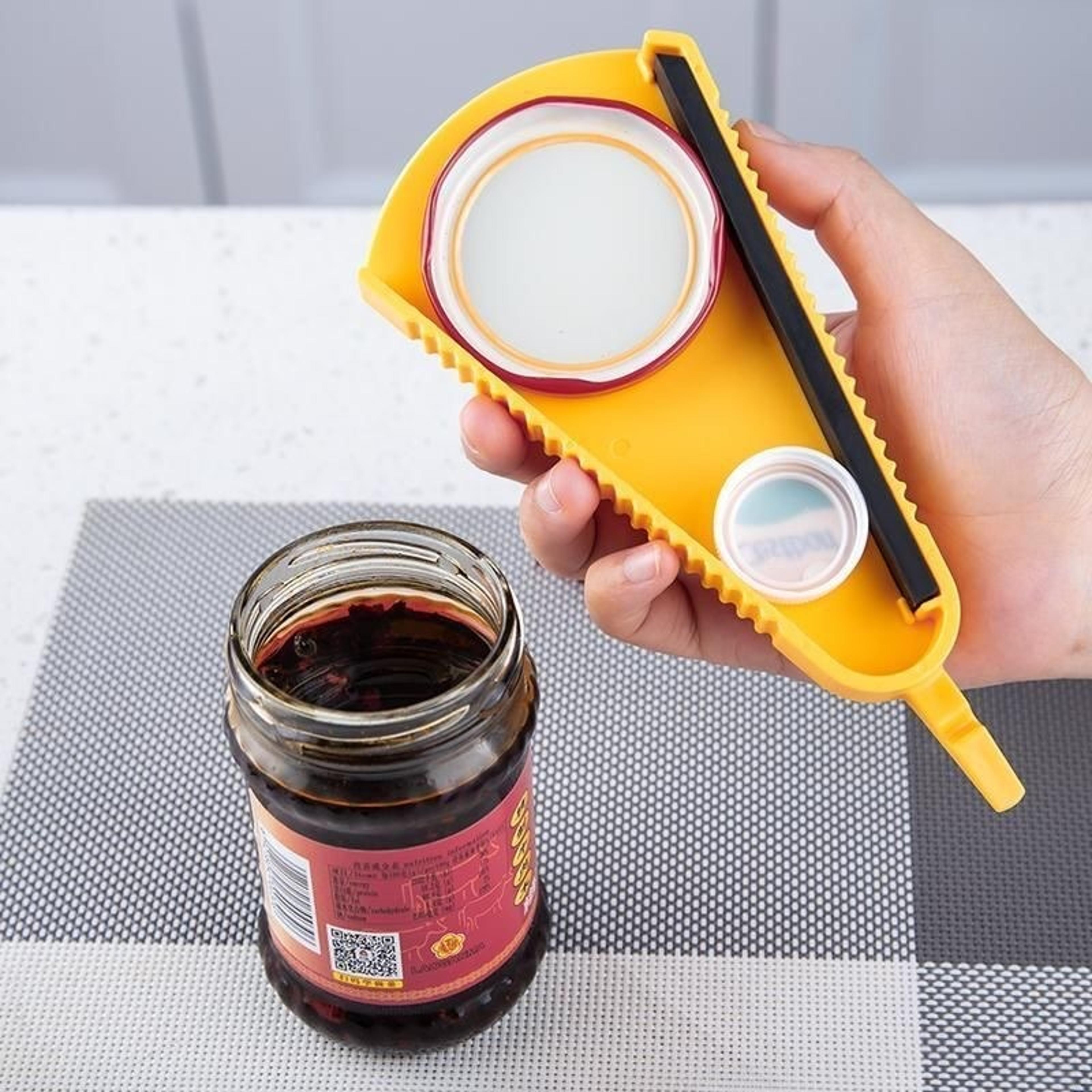 multi grip jar opener and bottle opener kitchen tool