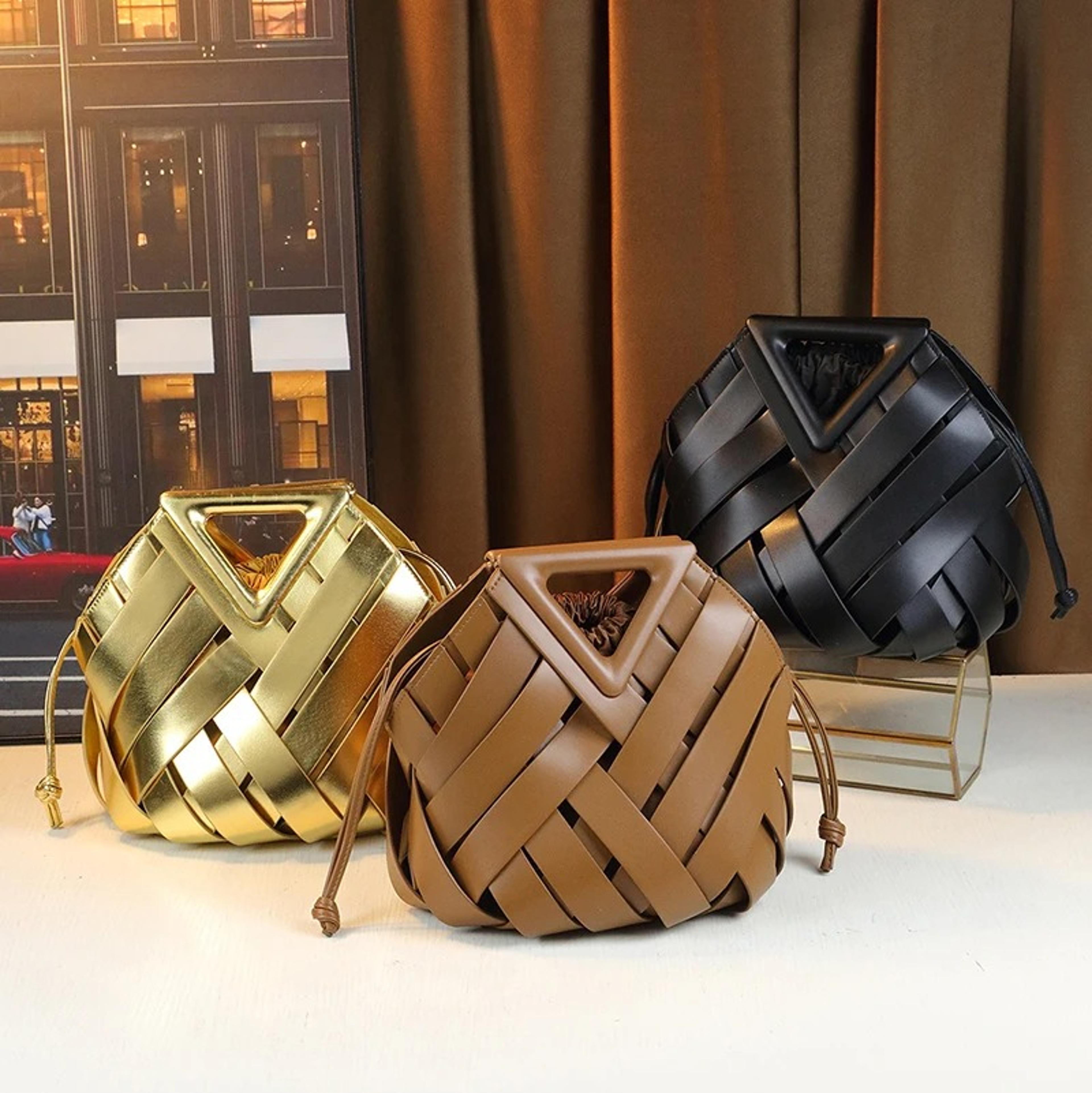 elegant woven tote bag vegan leather handbag with crossbody strap for women