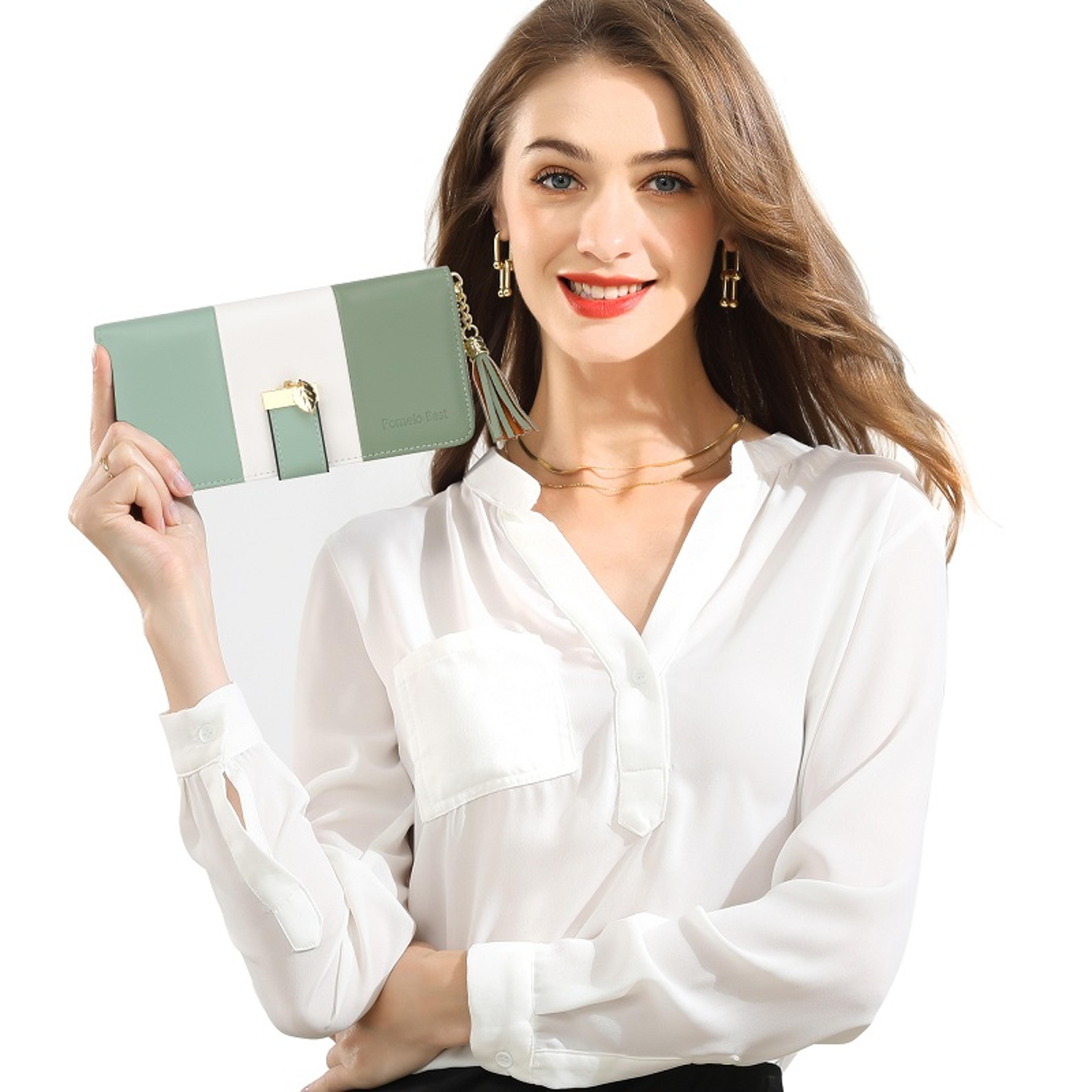 pomelo rfid blocking wallet for women large capacity phone wallet with card holder