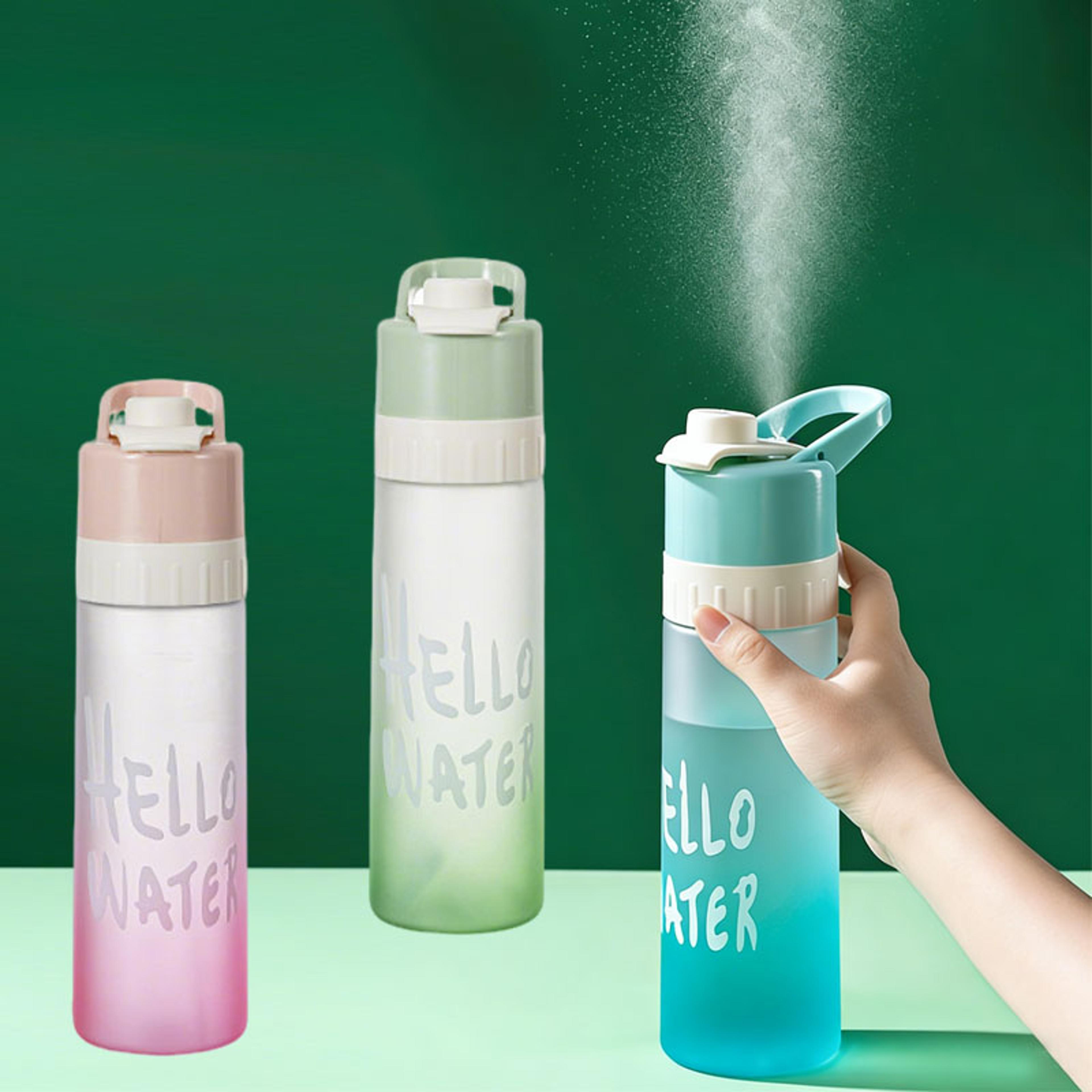 mist water bottle bpa free sports water bottle for gym, running & outdoor travel