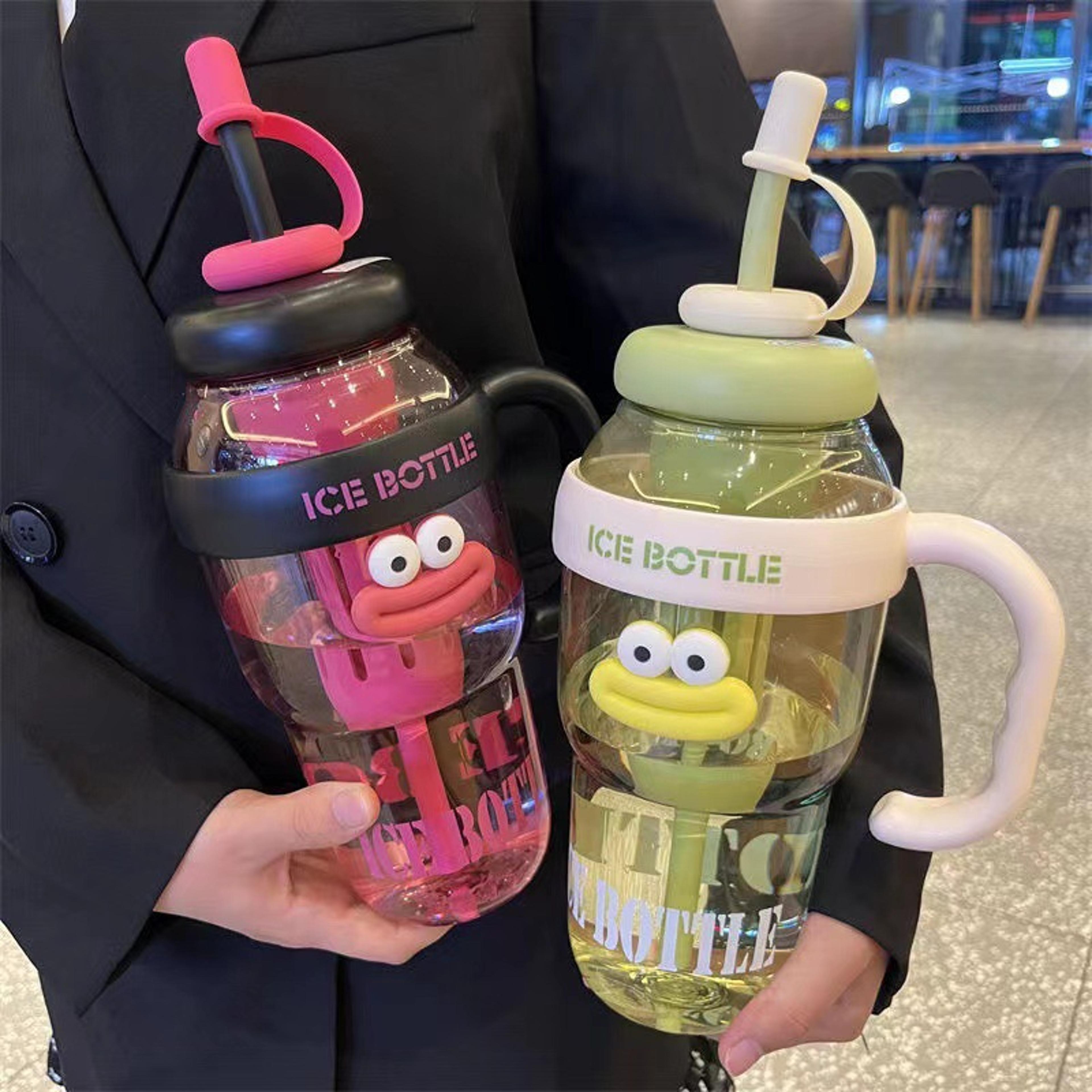 large capacity water bottle with straw leakproof travel tumbler cup