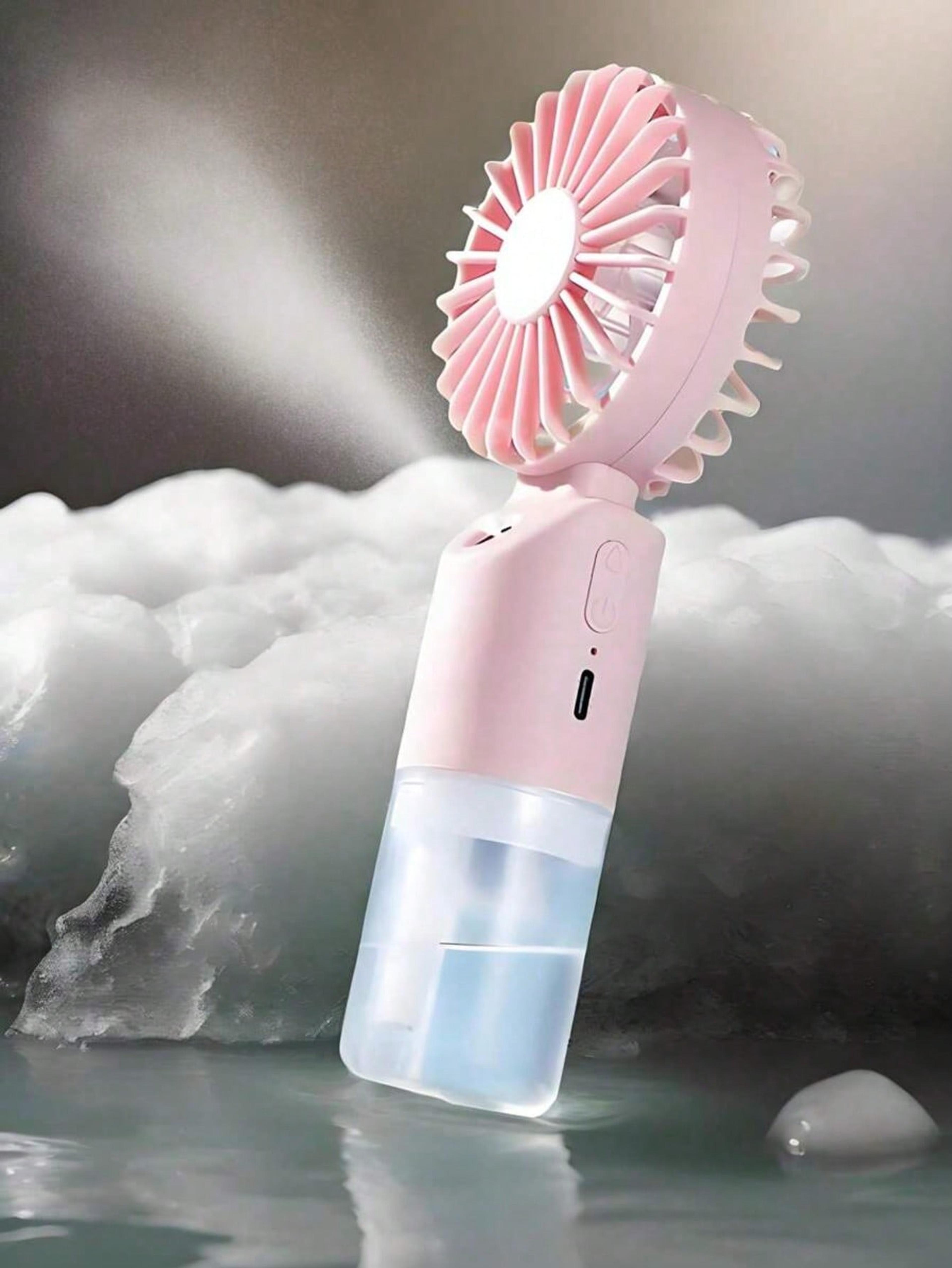 portable handheld mist fan rechargeable portable cooling fan with humidifying spray for travel & summer