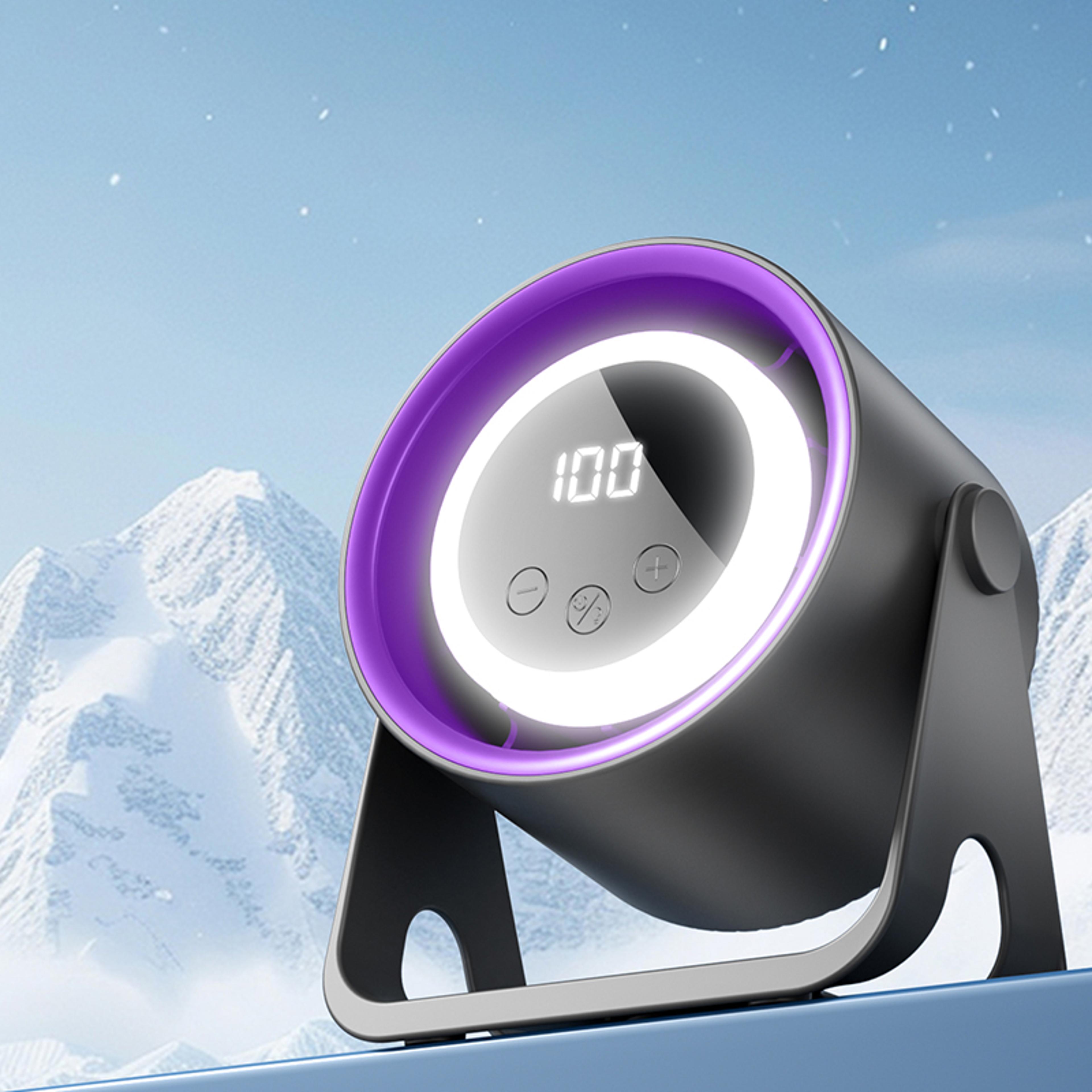 silent flow bladeless desk fan usb rechargeable personal air cooler with ambient light