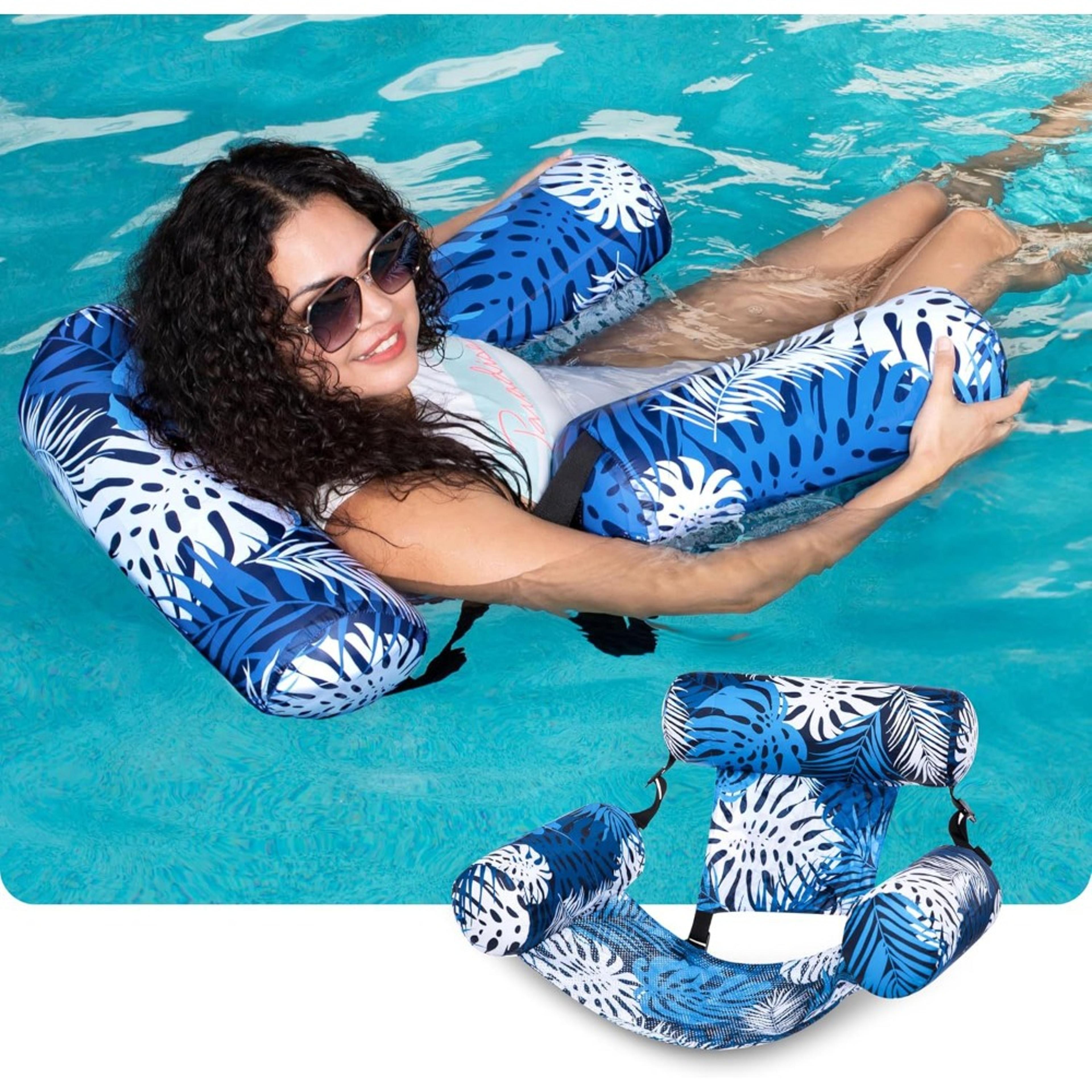 heavy duty inflatable pool lounge chair portable pool float recliner for adults