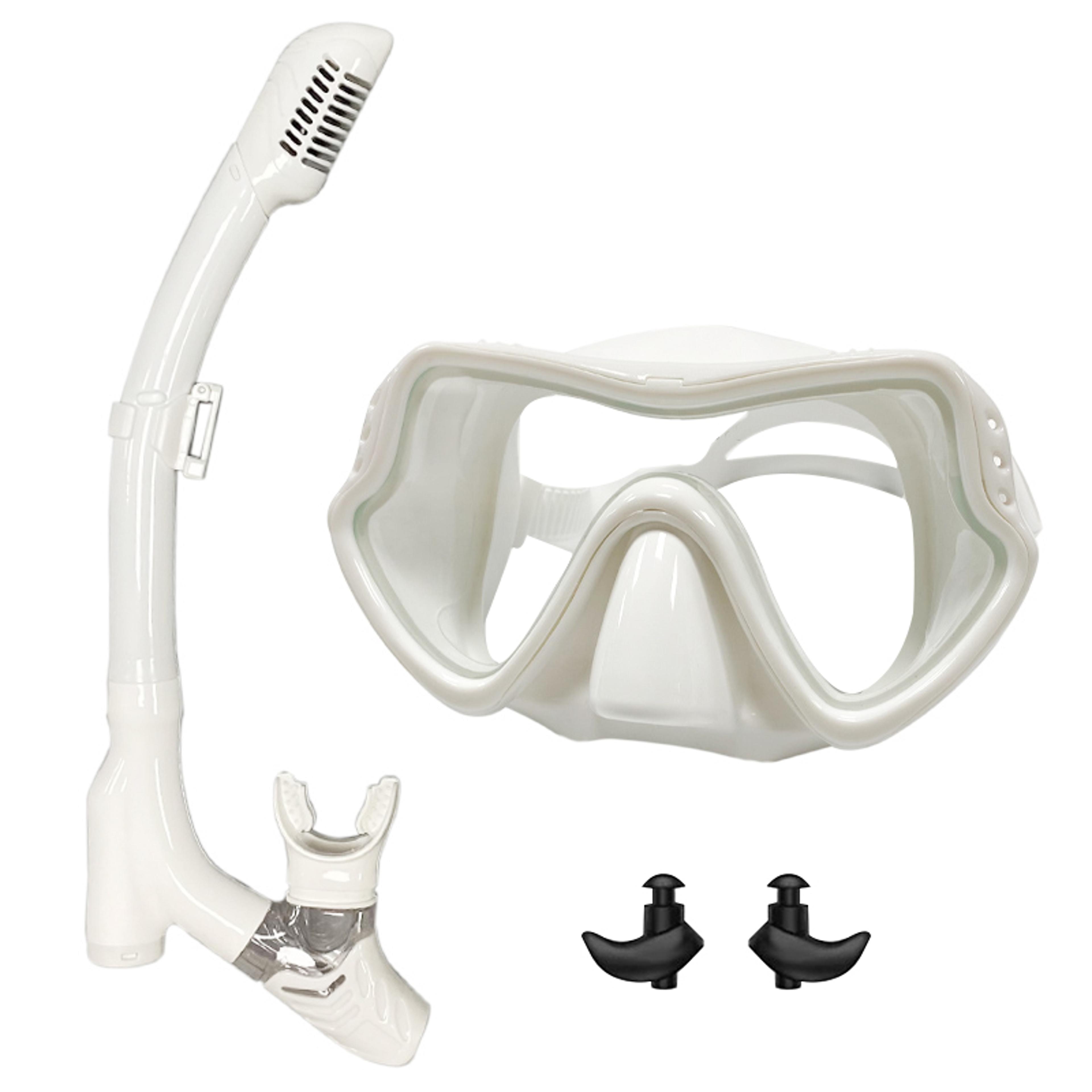 qyq professional snorkel mask set with anti fog diving mask & dry top snorkel
