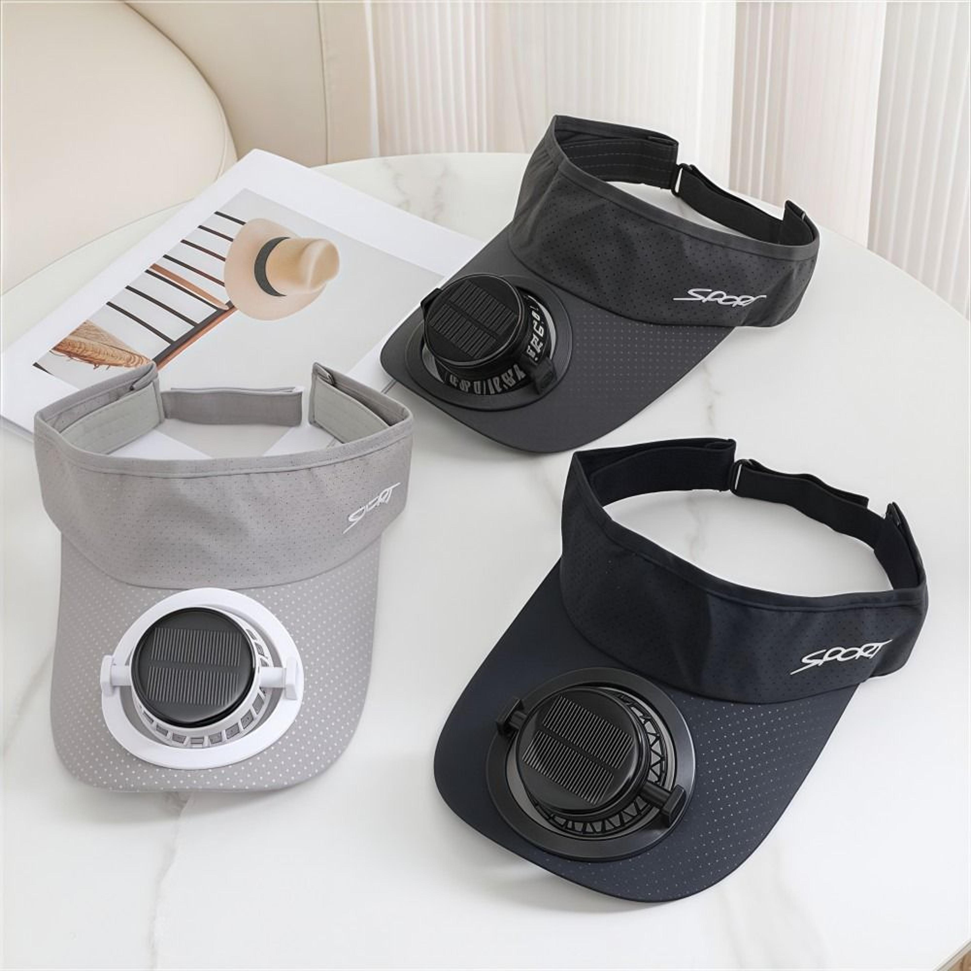 solar fan hat with usb rechargeable cooling fan and uv protection for outdoor summer activities