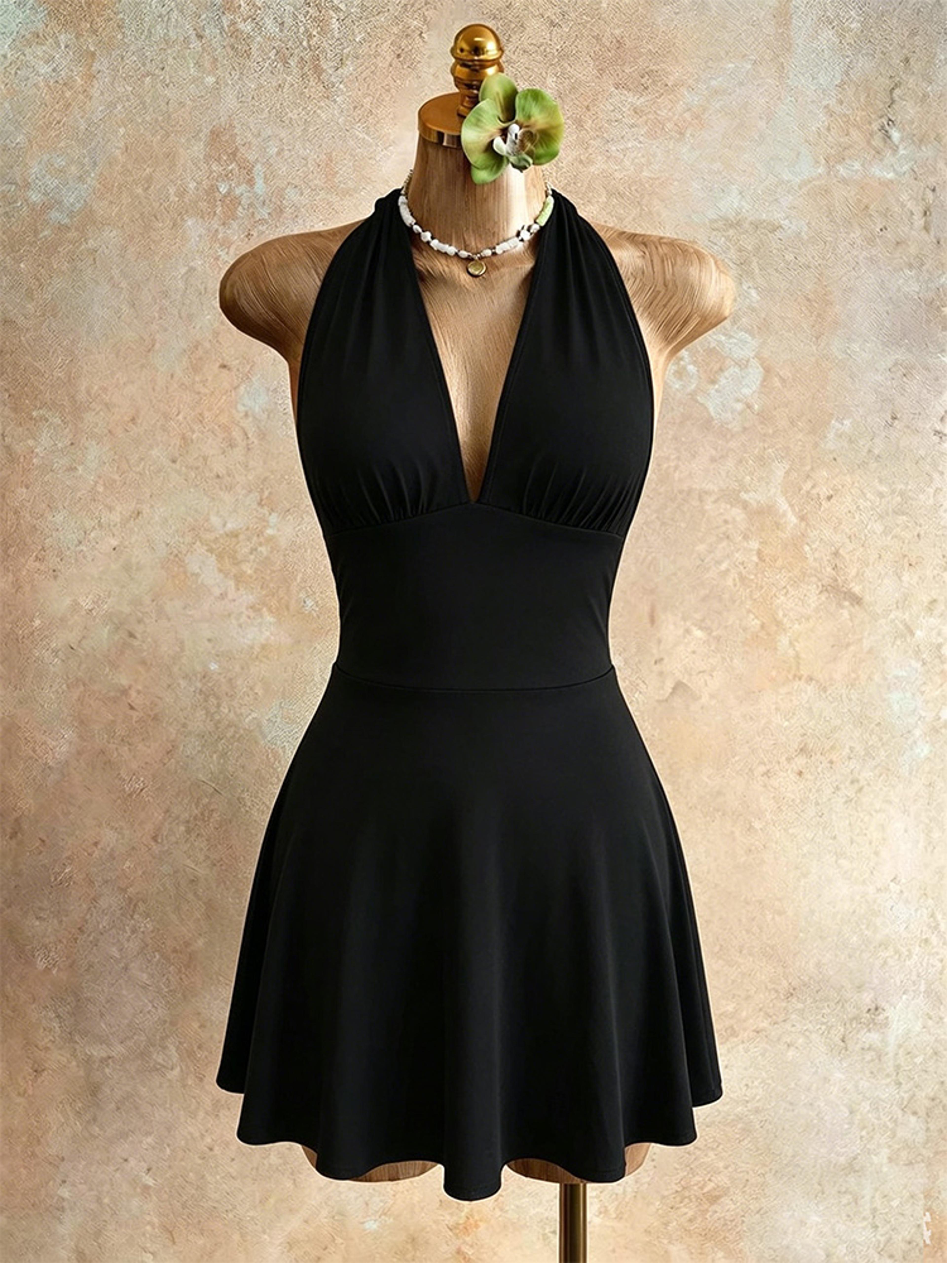 backless halter bodycon dress for women slim fit summer party mini dress