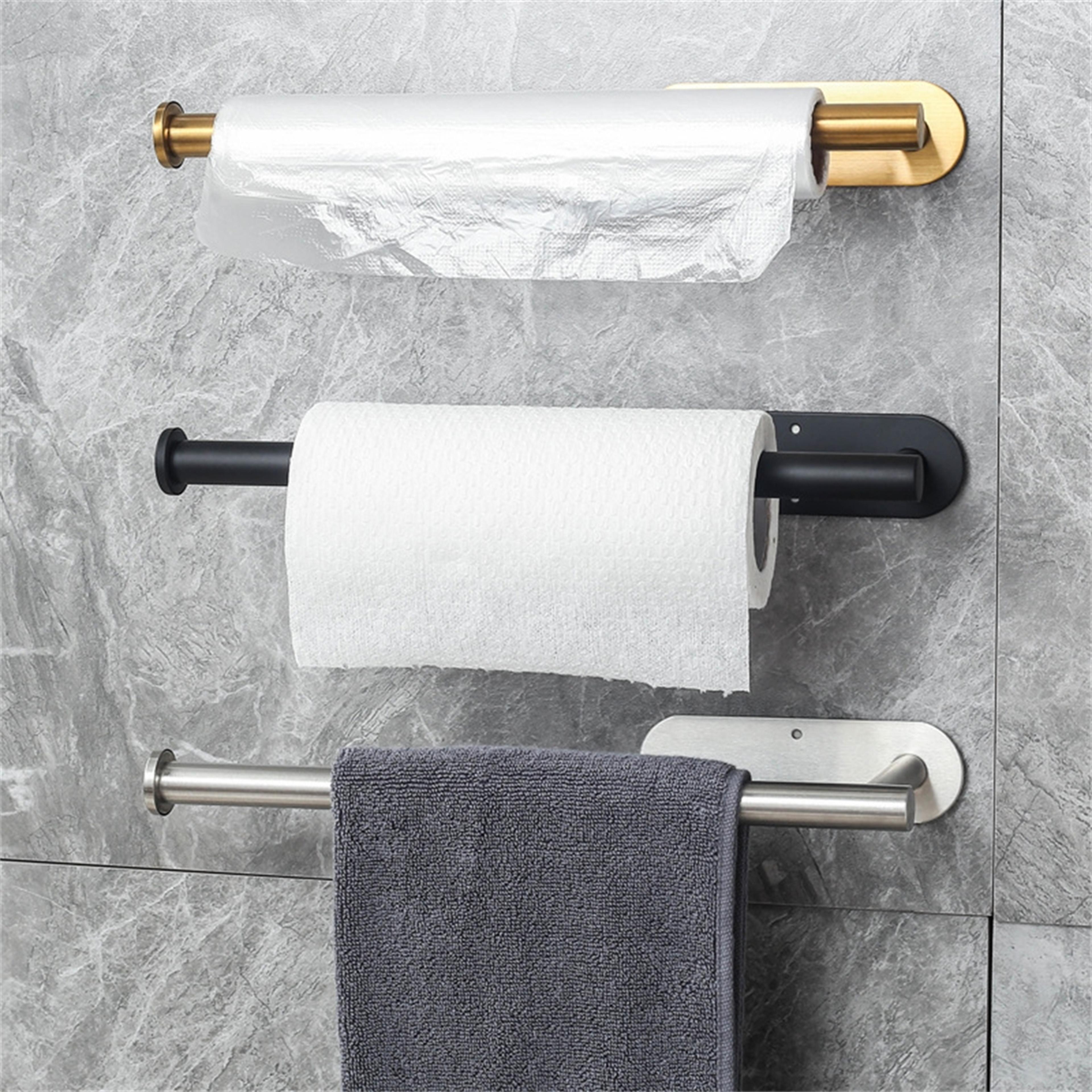 space saving under cabinet paper towel holder with adhesive mount