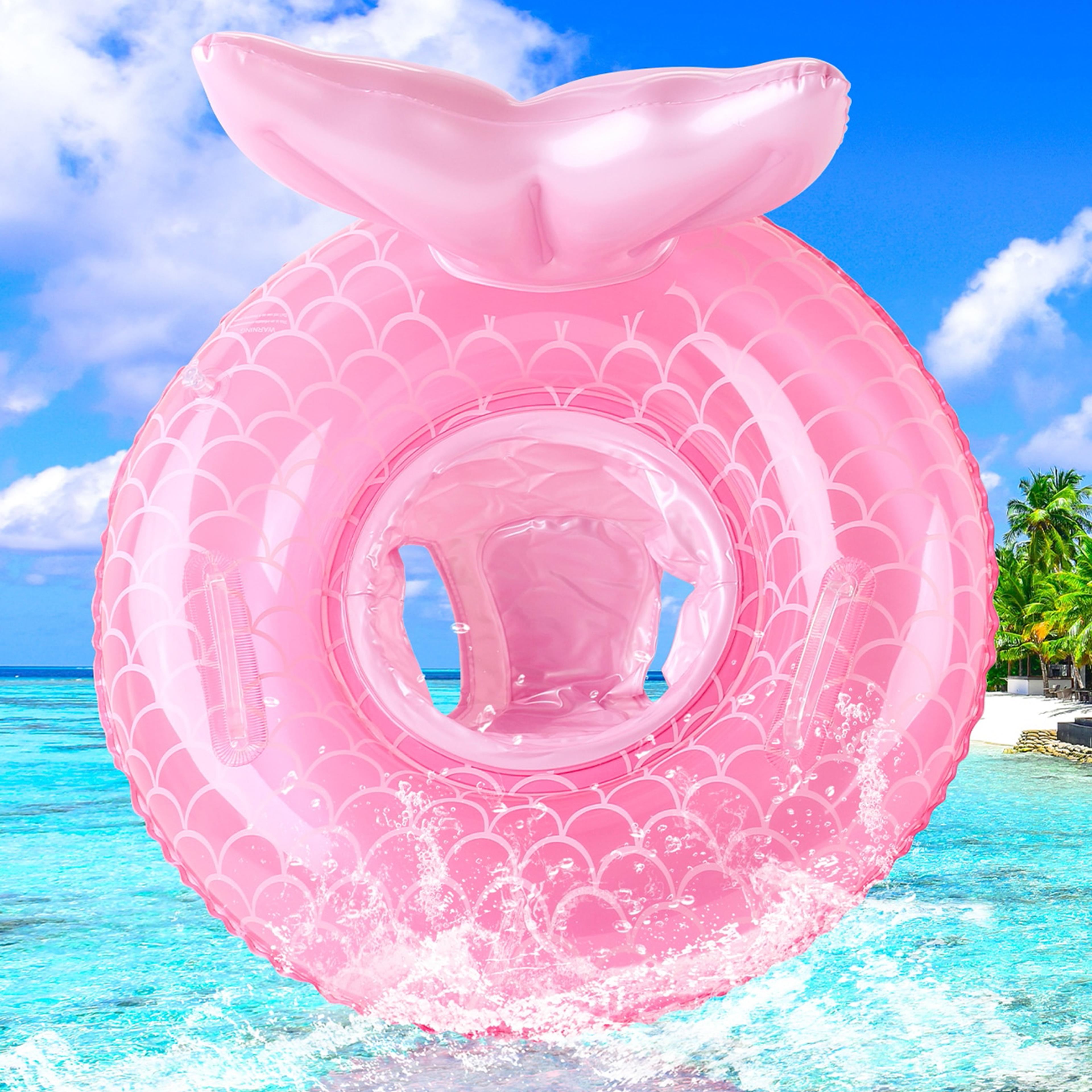 mermaid baby pool float with safety seat for infants and toddlers swim trainer