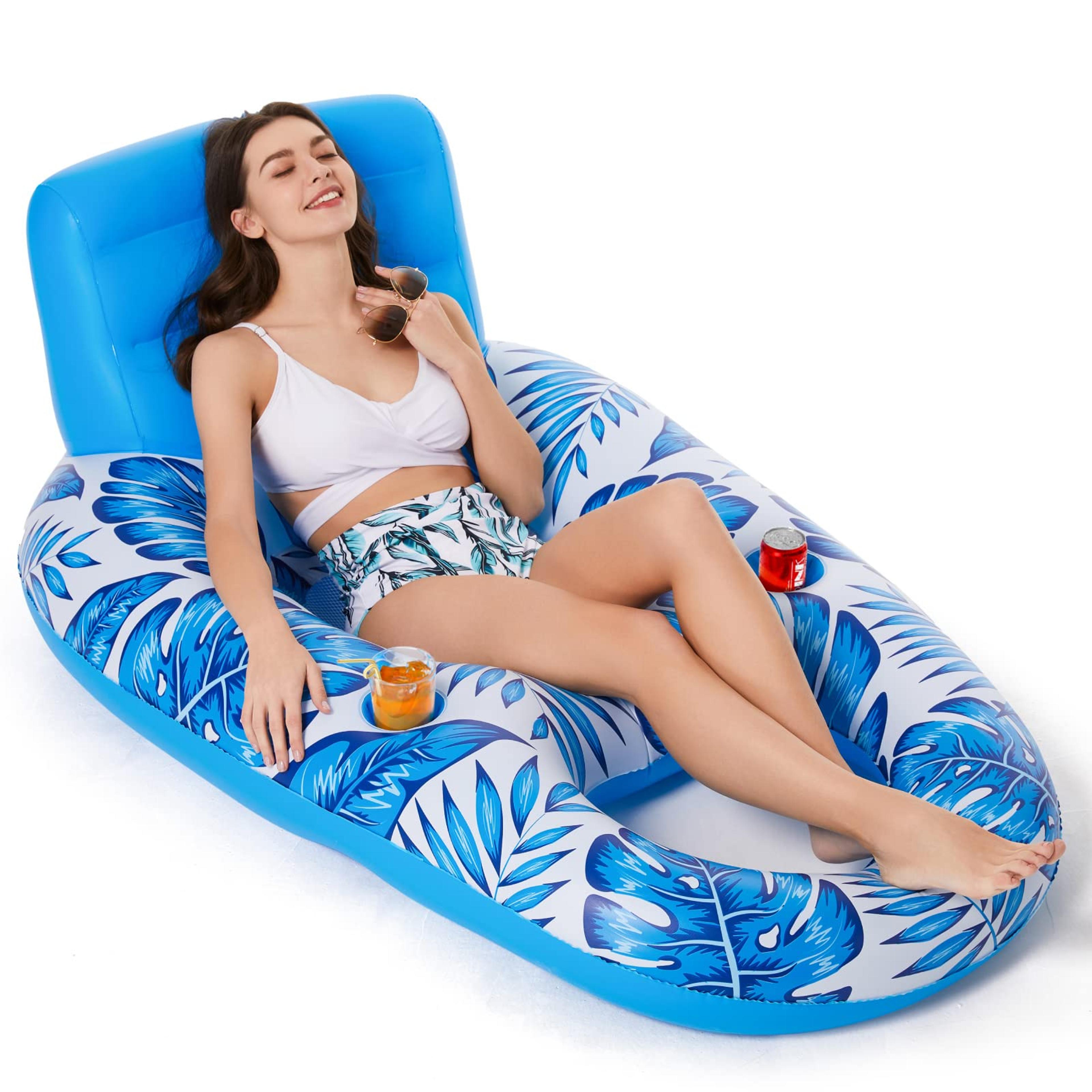 luxury inflatable pool float lounge chair for adults with comfortable floating pool raft design
