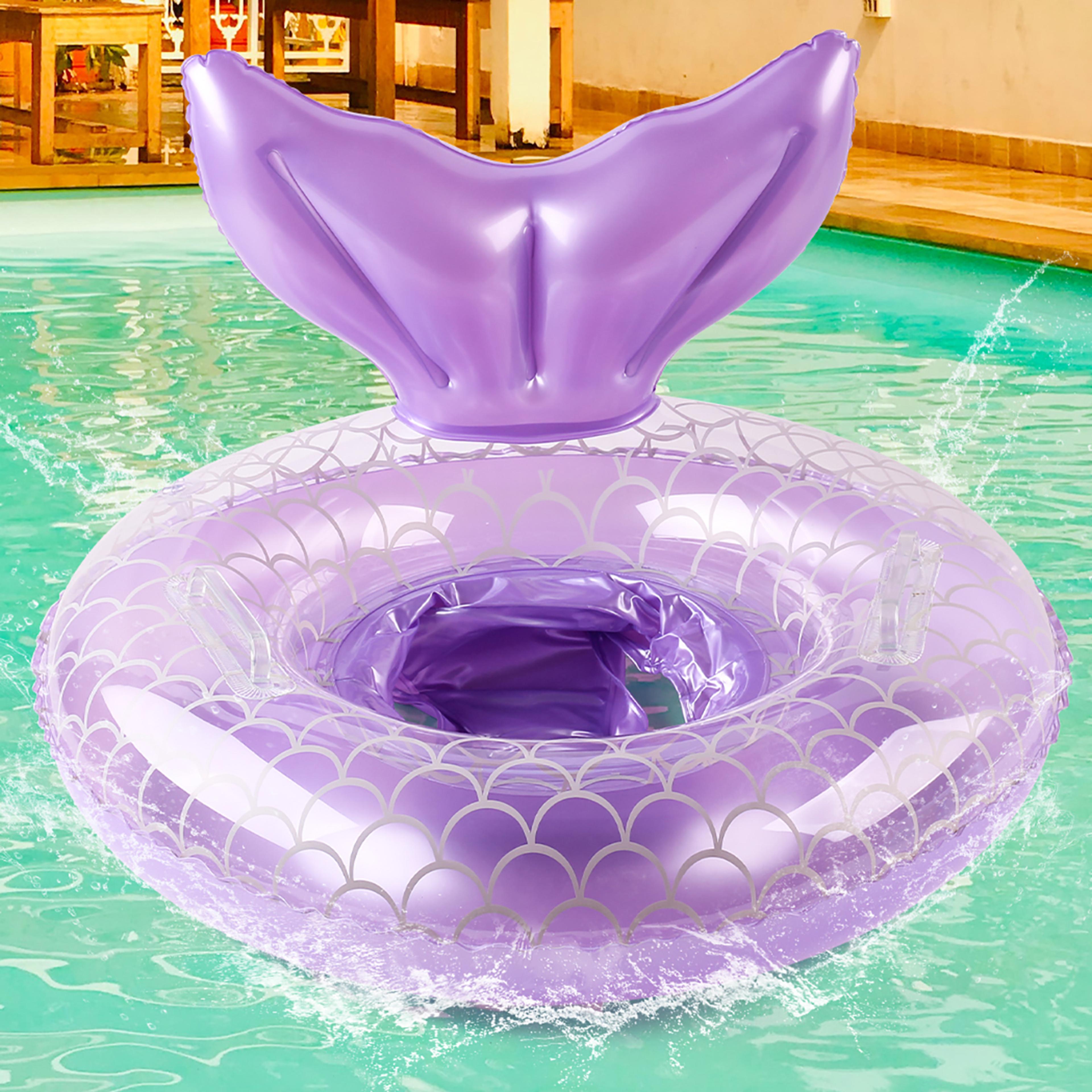 mermaid baby pool float swim trainer for toddlers with secure seat