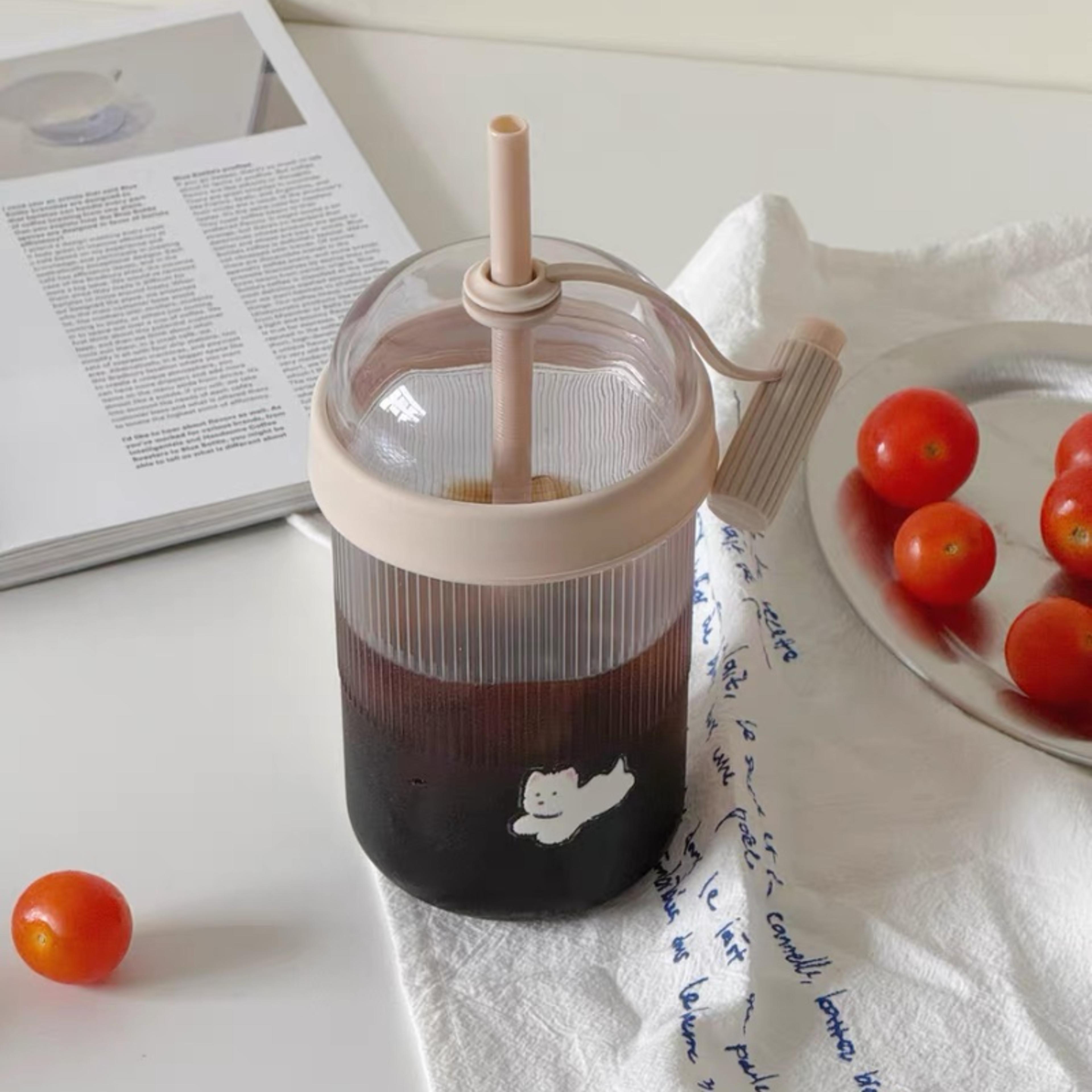 coffee tumbler with straw & lid leak proof travel mug for hot & cold drinks