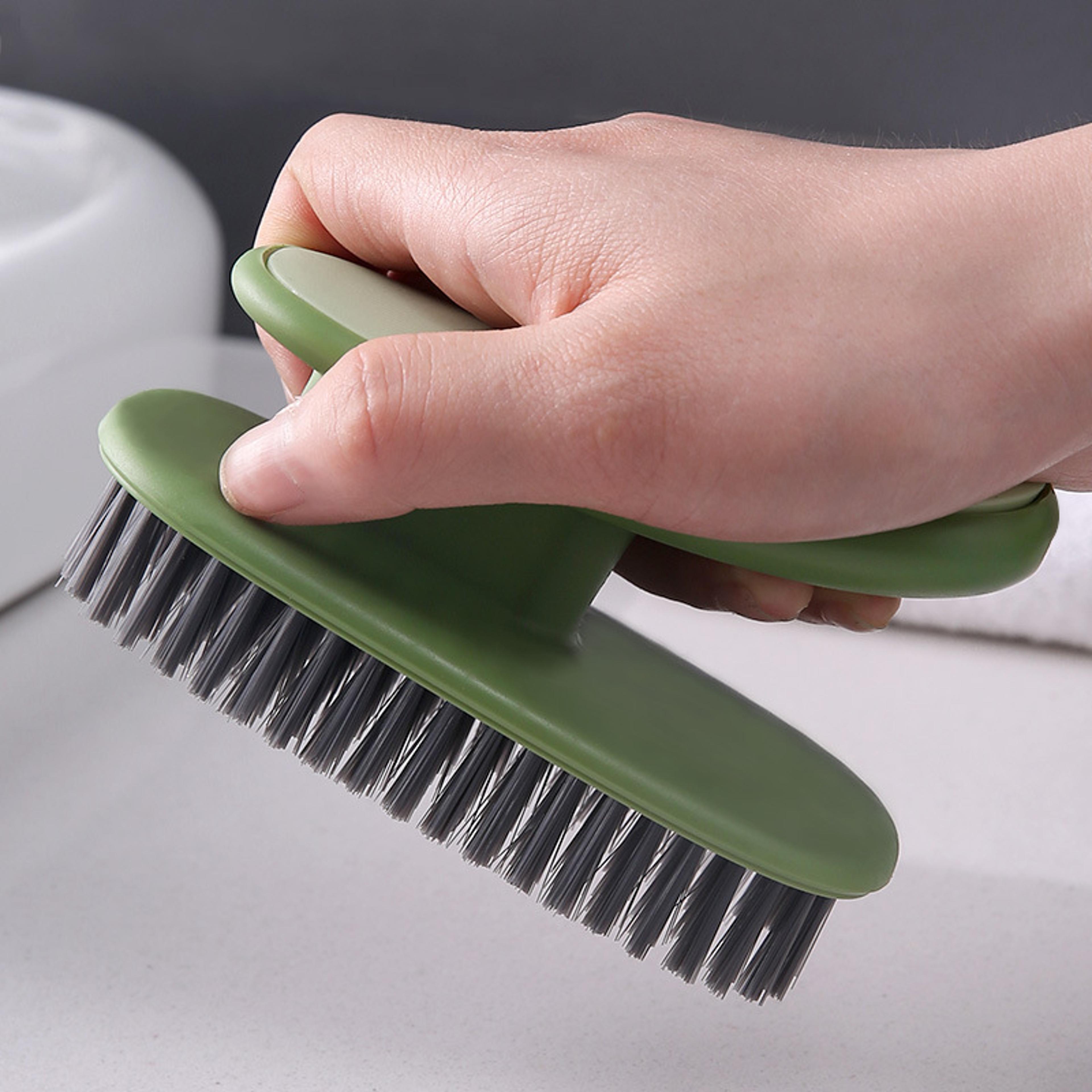 soft bristle laundry brush long handle cleaning brush for clothes, shoes & household cleaning