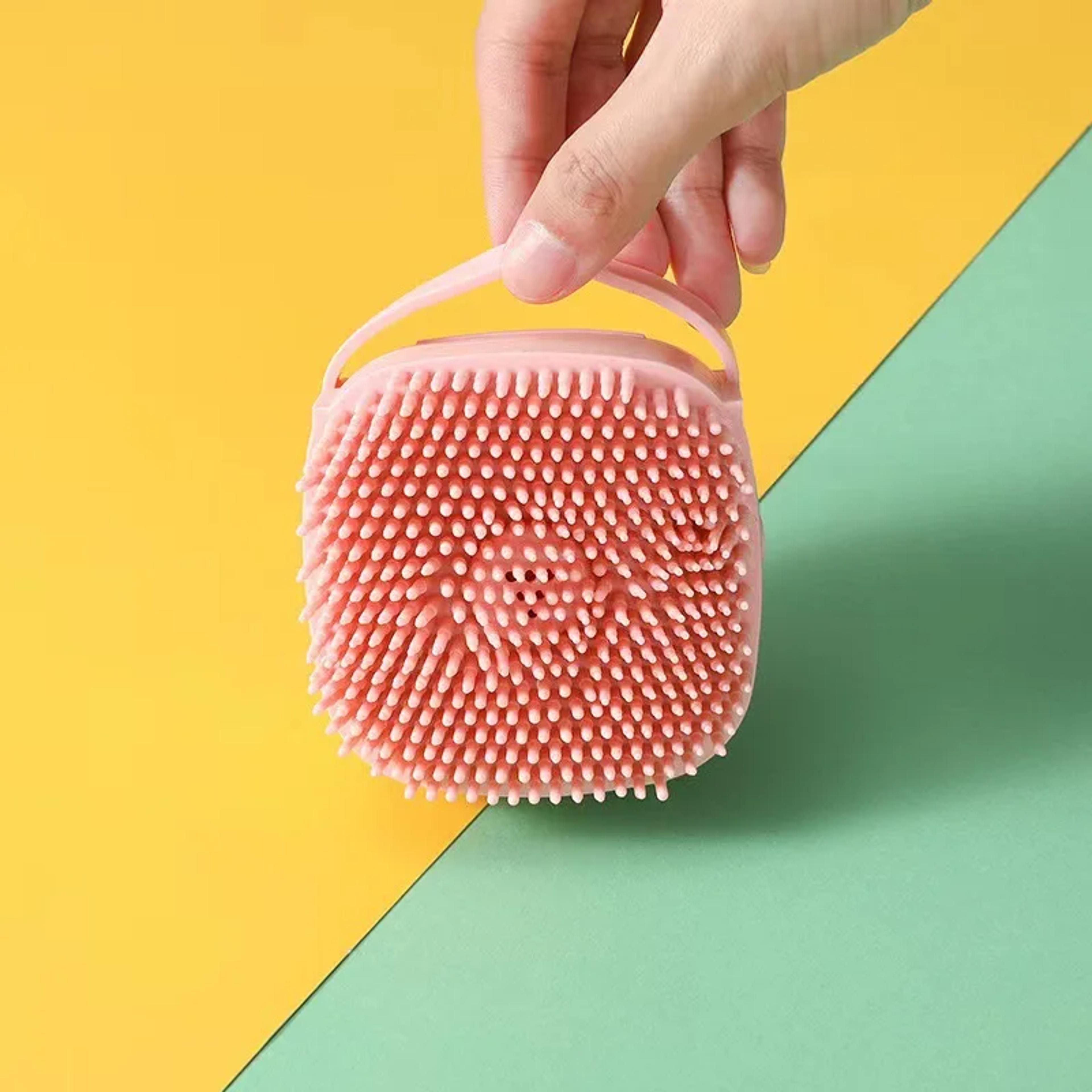 silicone pet bath brush & massage grooming scrubber for dogs and cats