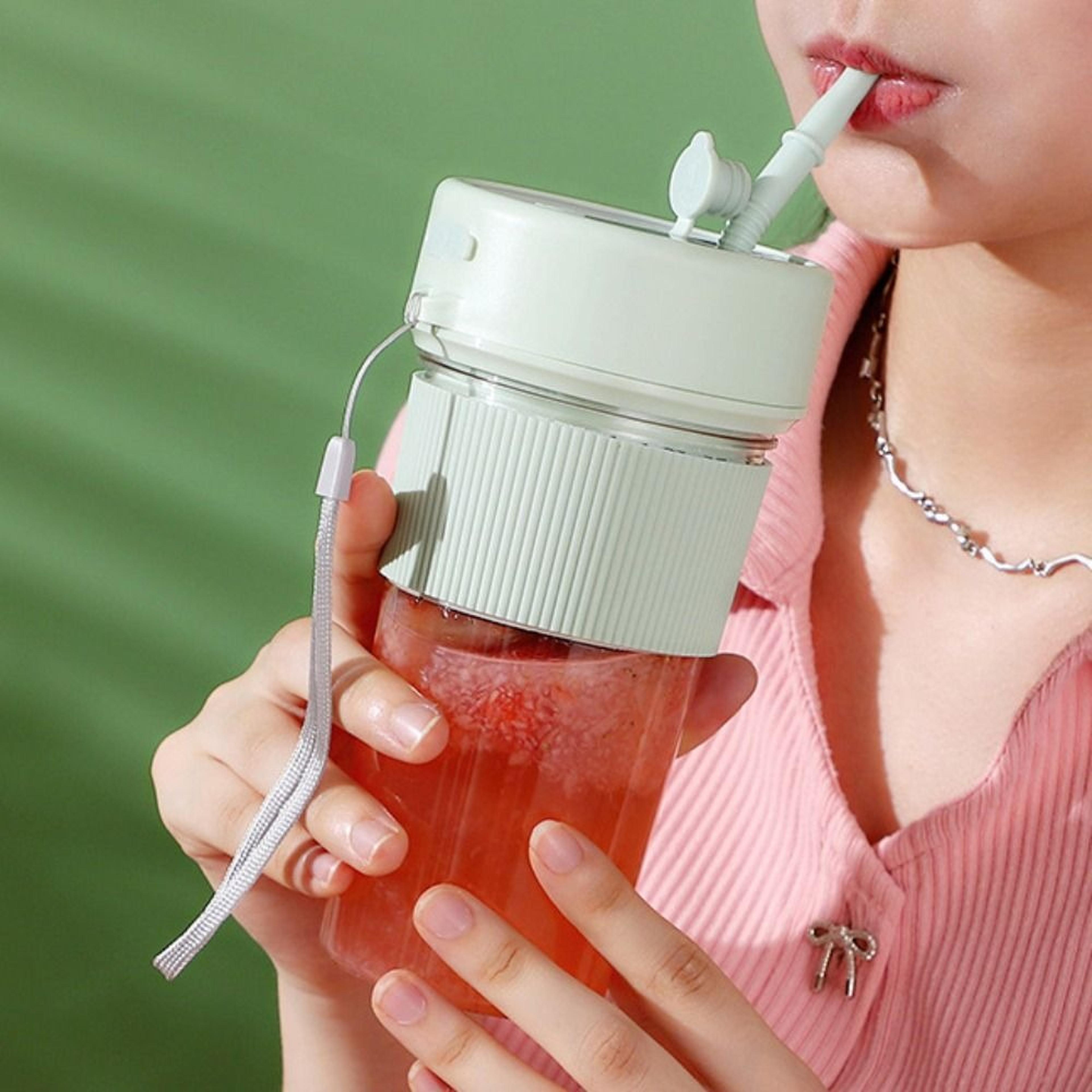 portable blender usb rechargeable mini juicer cup with straw personal smoothie maker