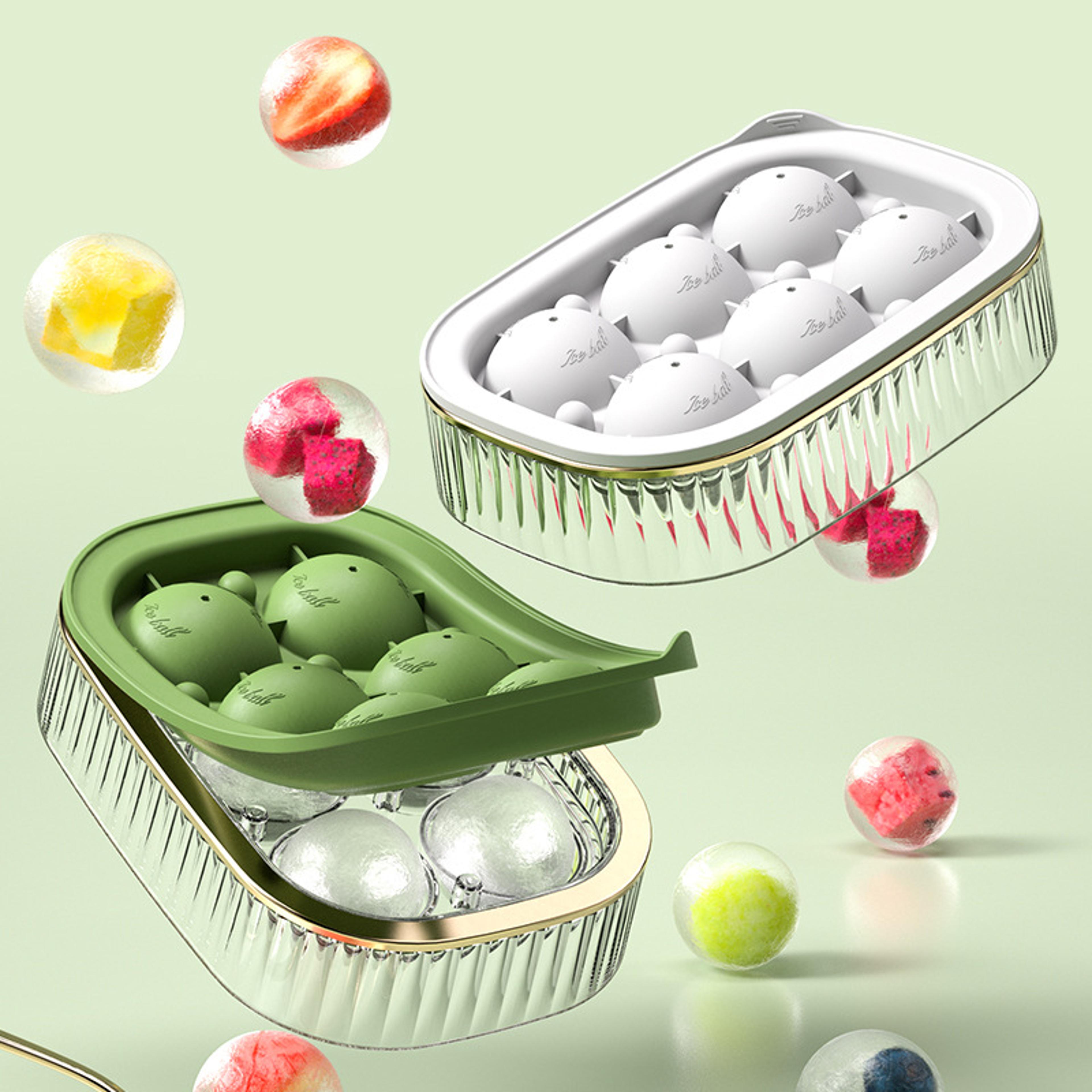 large capacity silicone ice mold with lid reusable ice sphere mold for perfect round ice balls