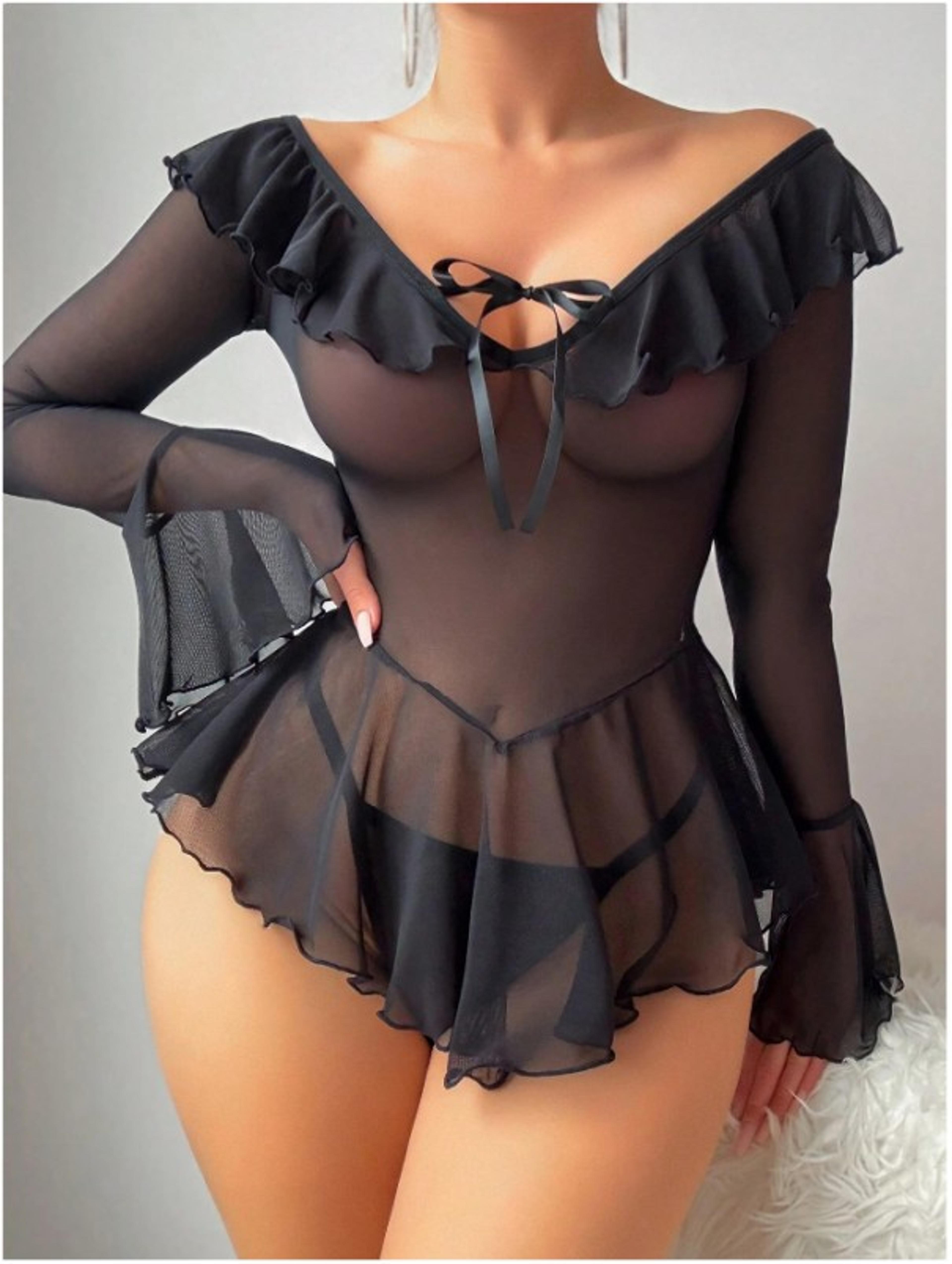 elegant one shoulder mesh bodycon dress with body shaping fit