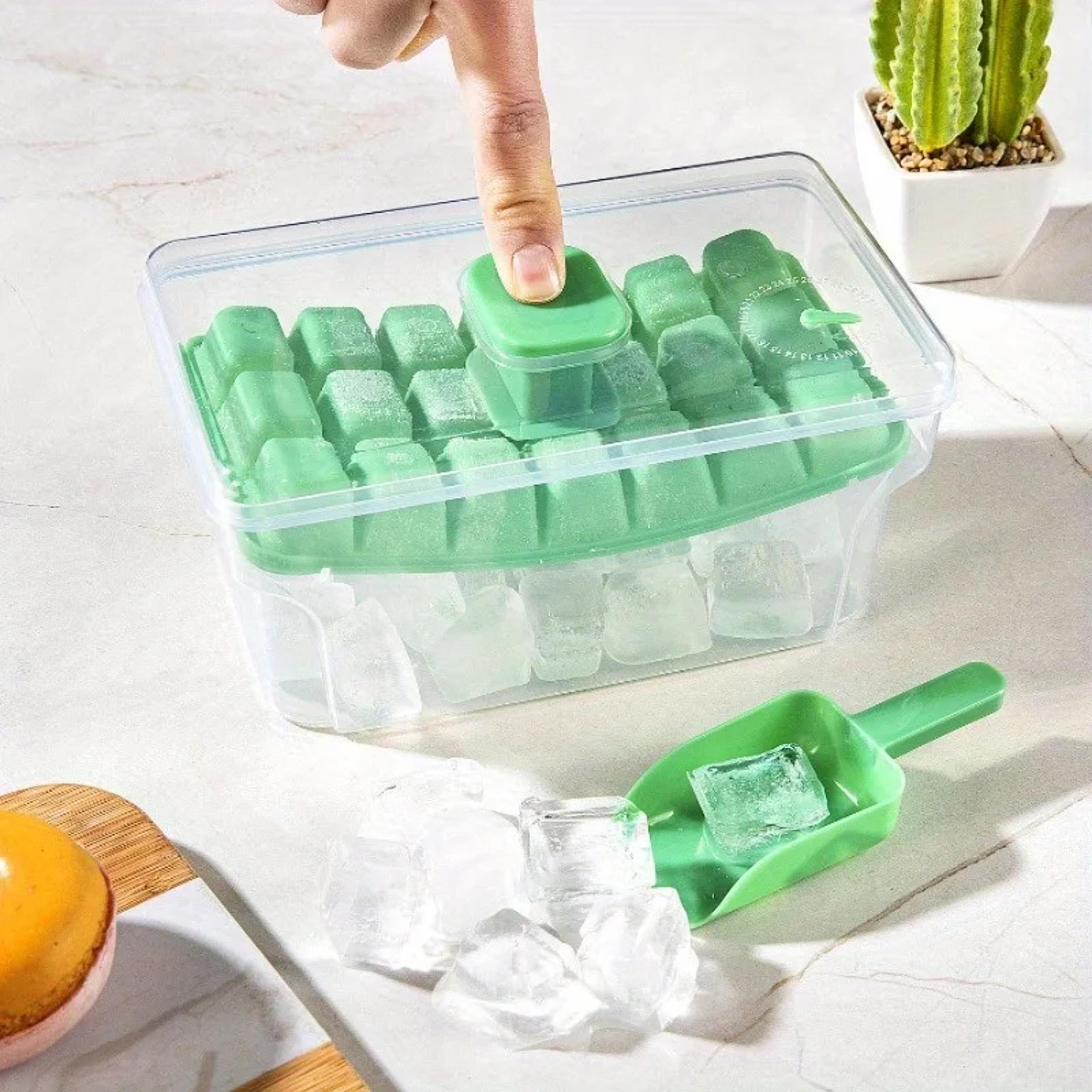 cavity ice cube tray with storage box double layer ice cube maker for drinks & cocktails