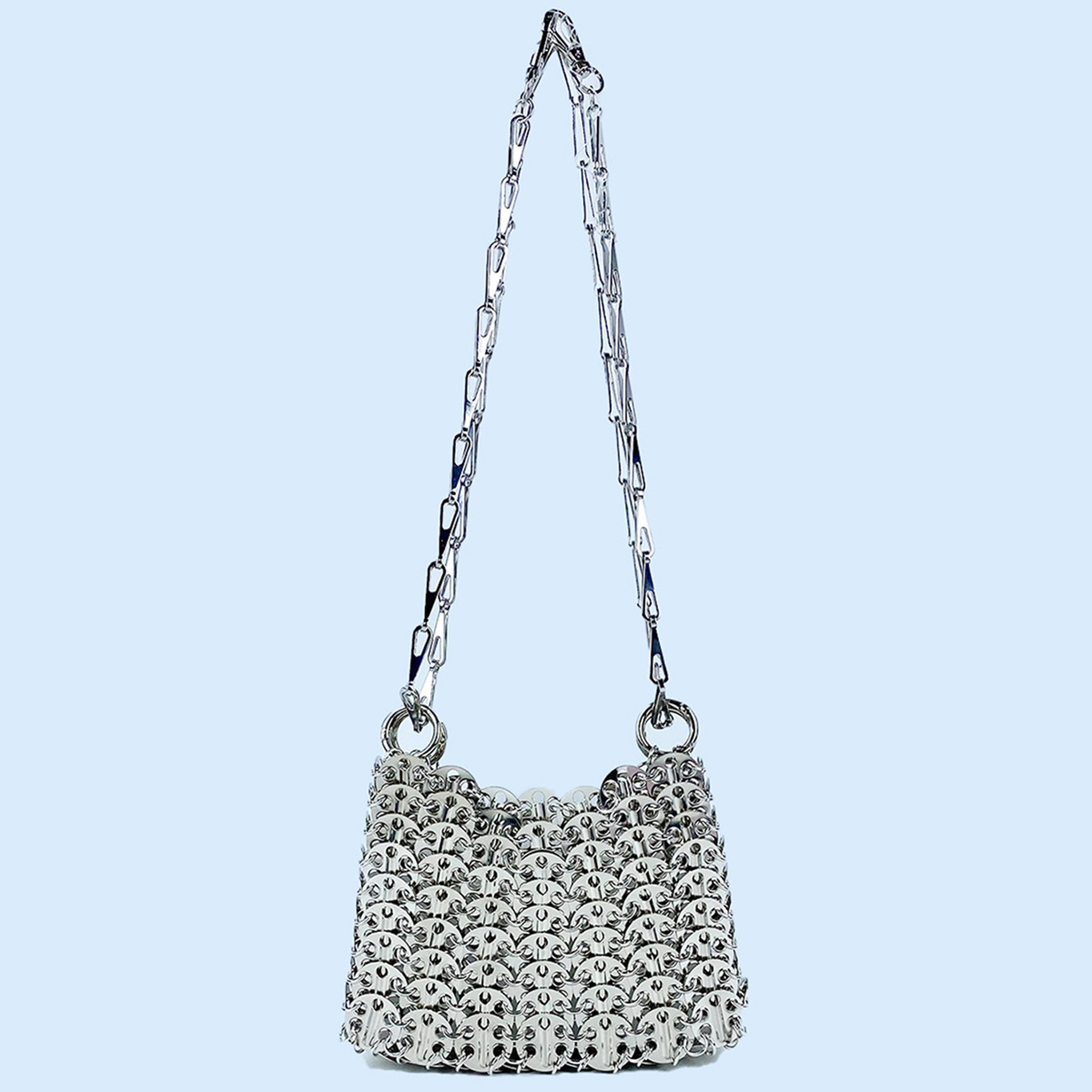 sparkle luxe beaded crossbody bag silver sequin mini phone purse for women