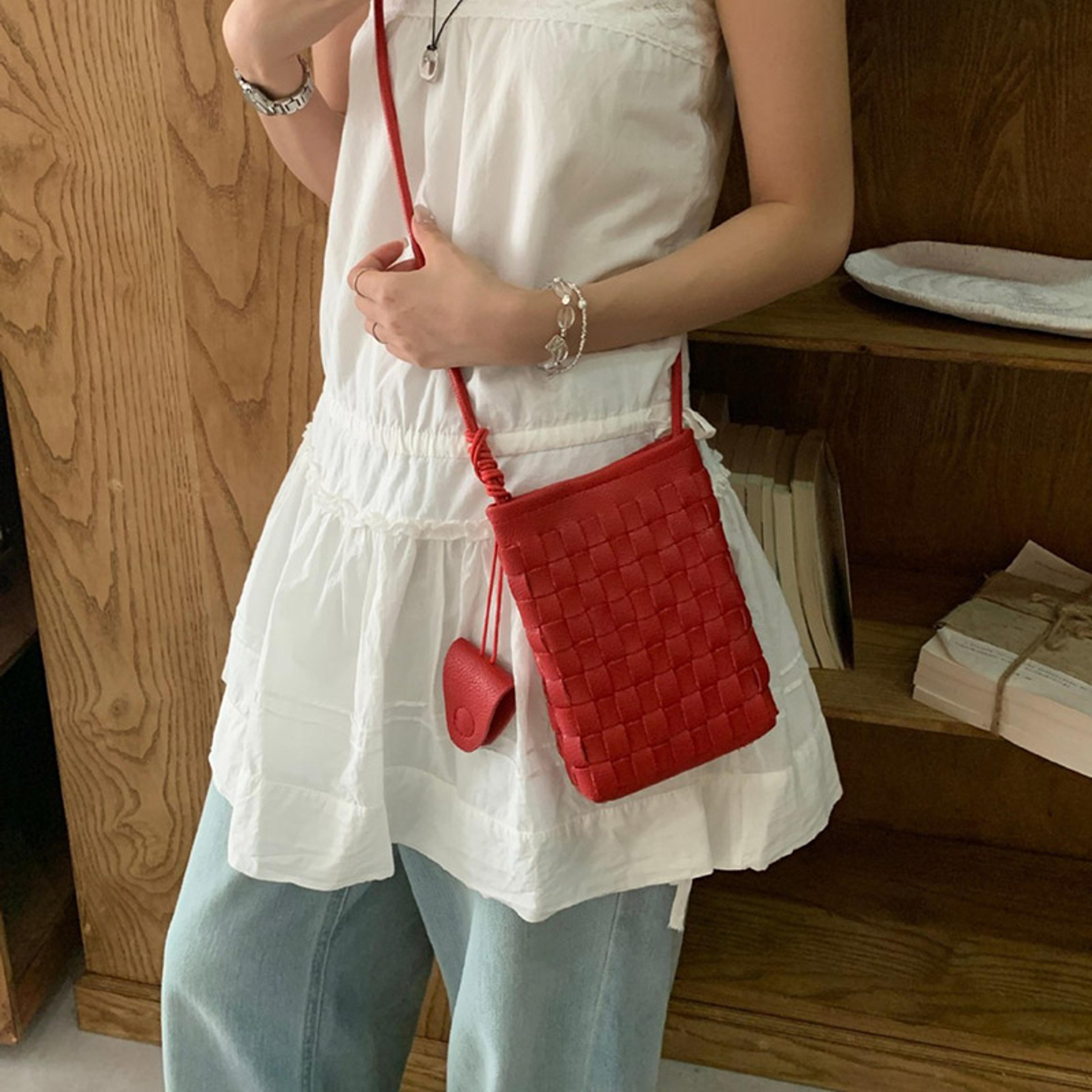 woven phone crossbody bag for women lightweight mini messenger purse