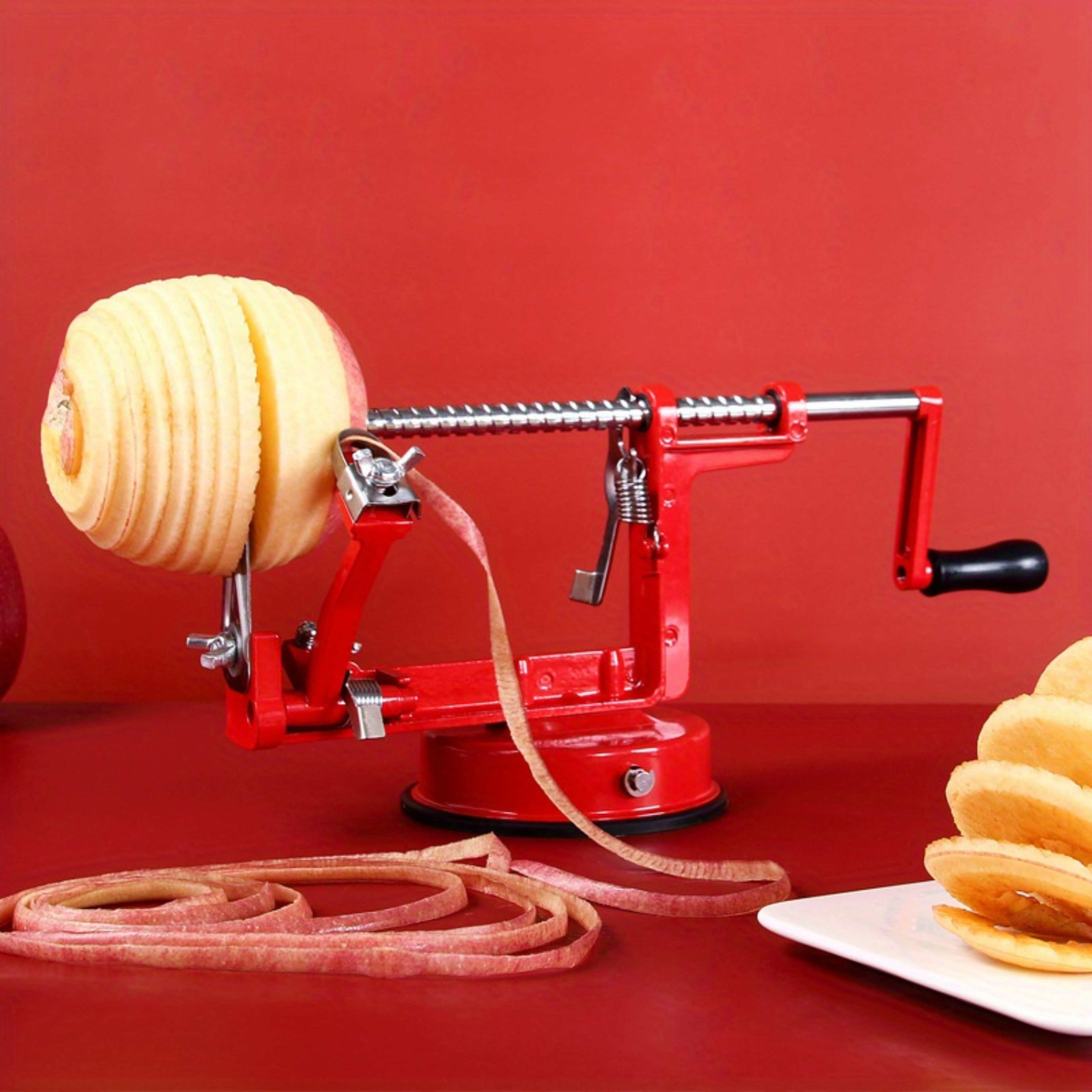 apple peeler hand crank fruit & potato peeler machine with suction base
