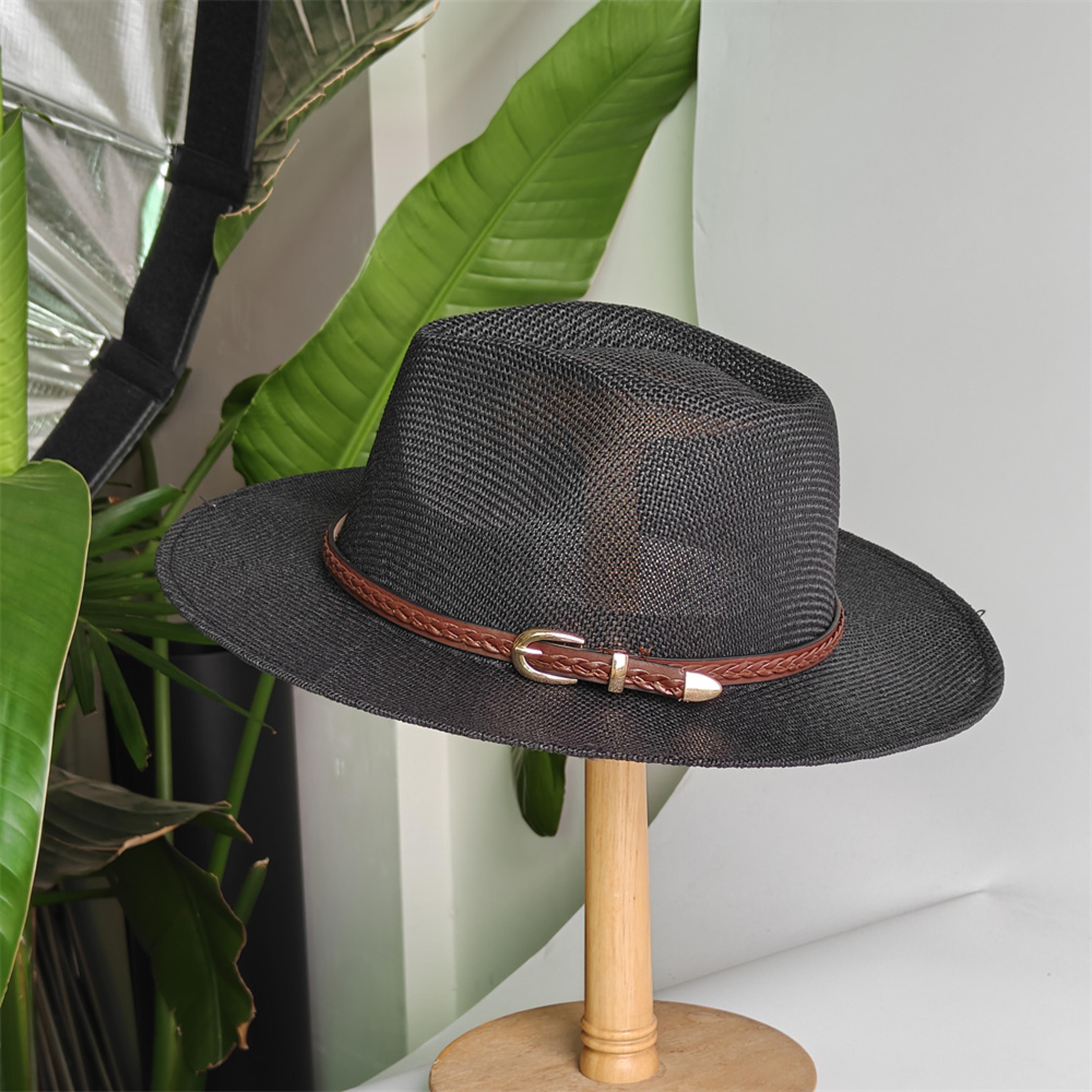 foldable panama straw hat for men & women lightweight beach sun protection travel hat