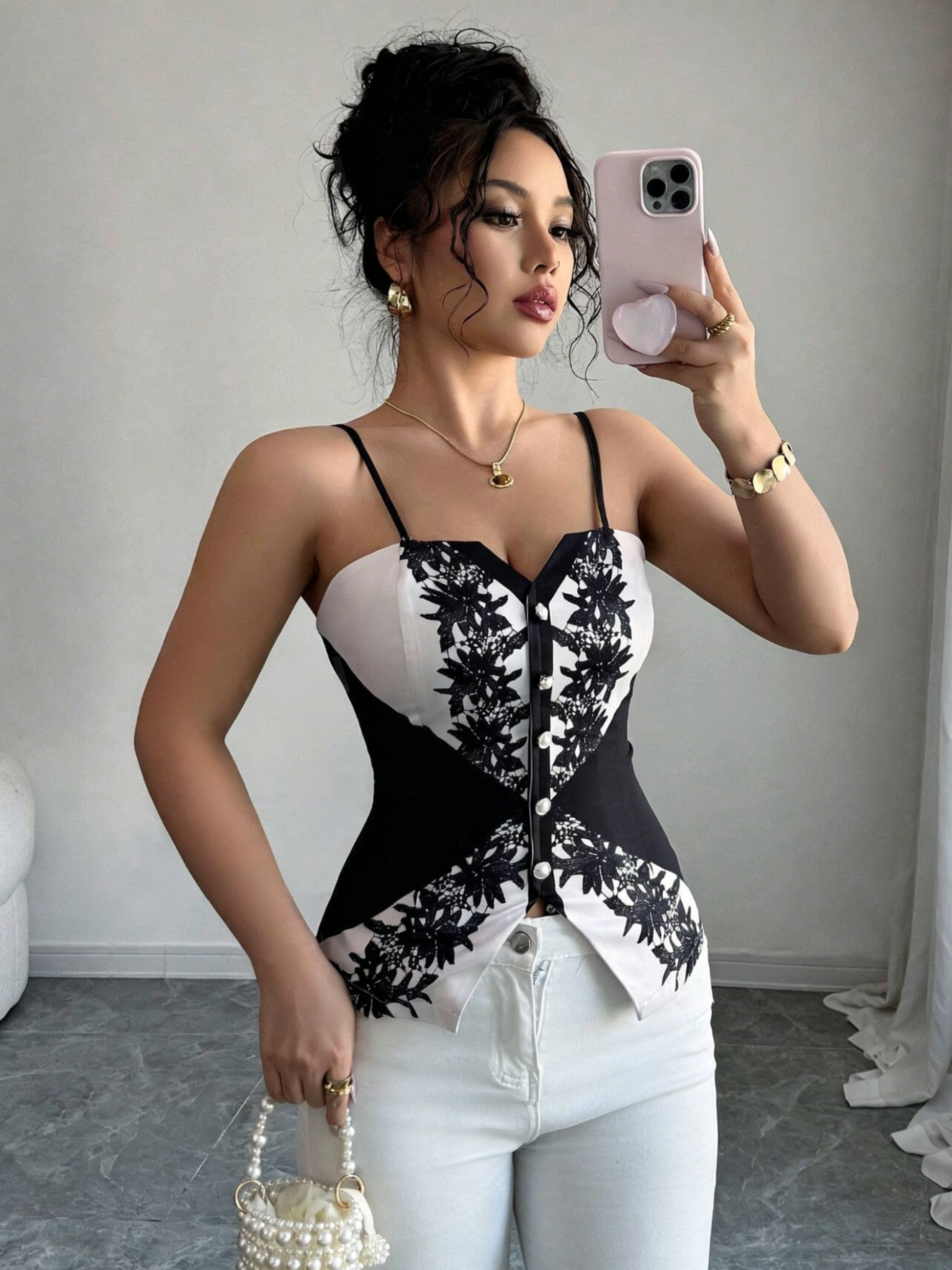 women's lace cami top v neck corset style spaghetti strap going out tank