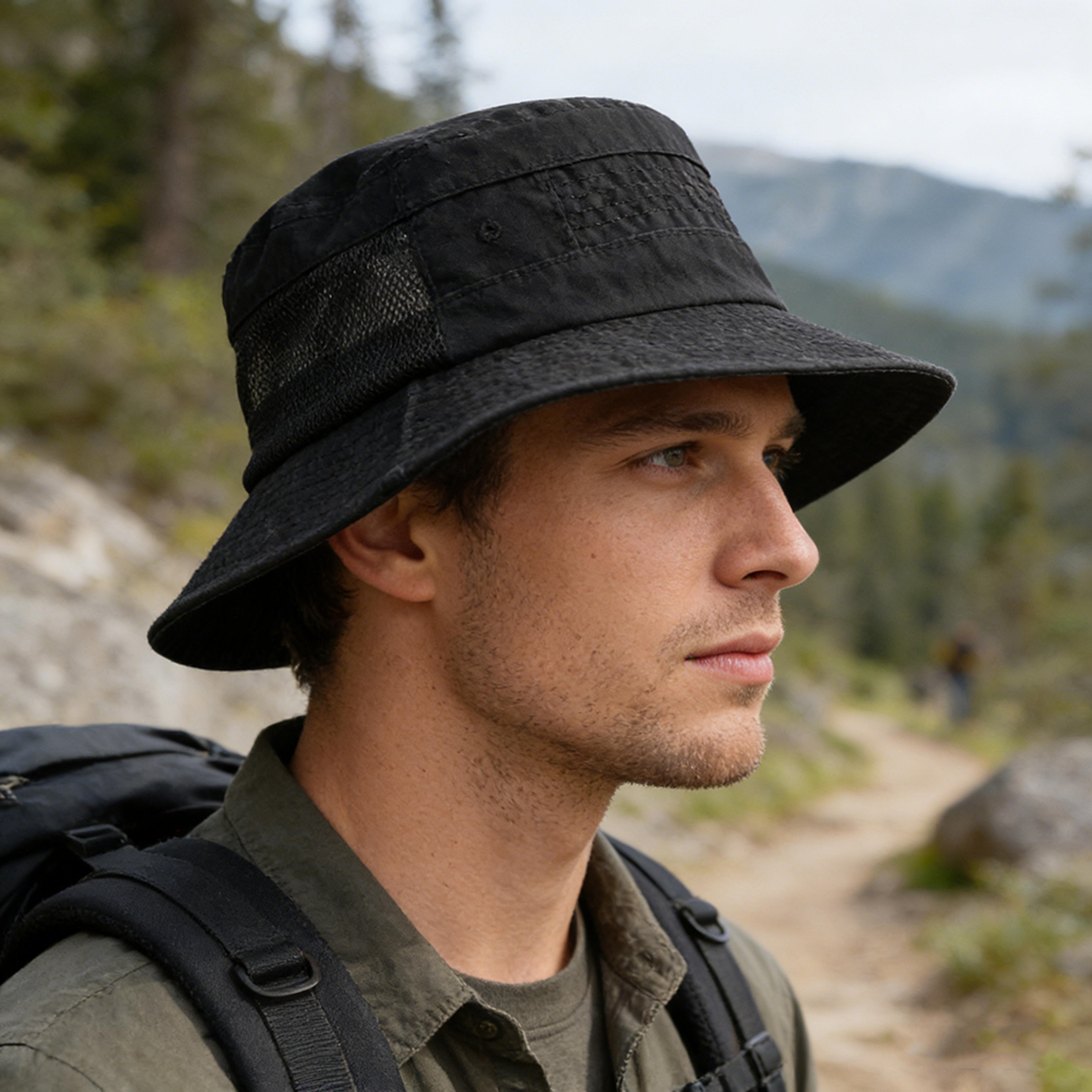 breathable mesh bucket hat for men & women washed cotton summer sun hat