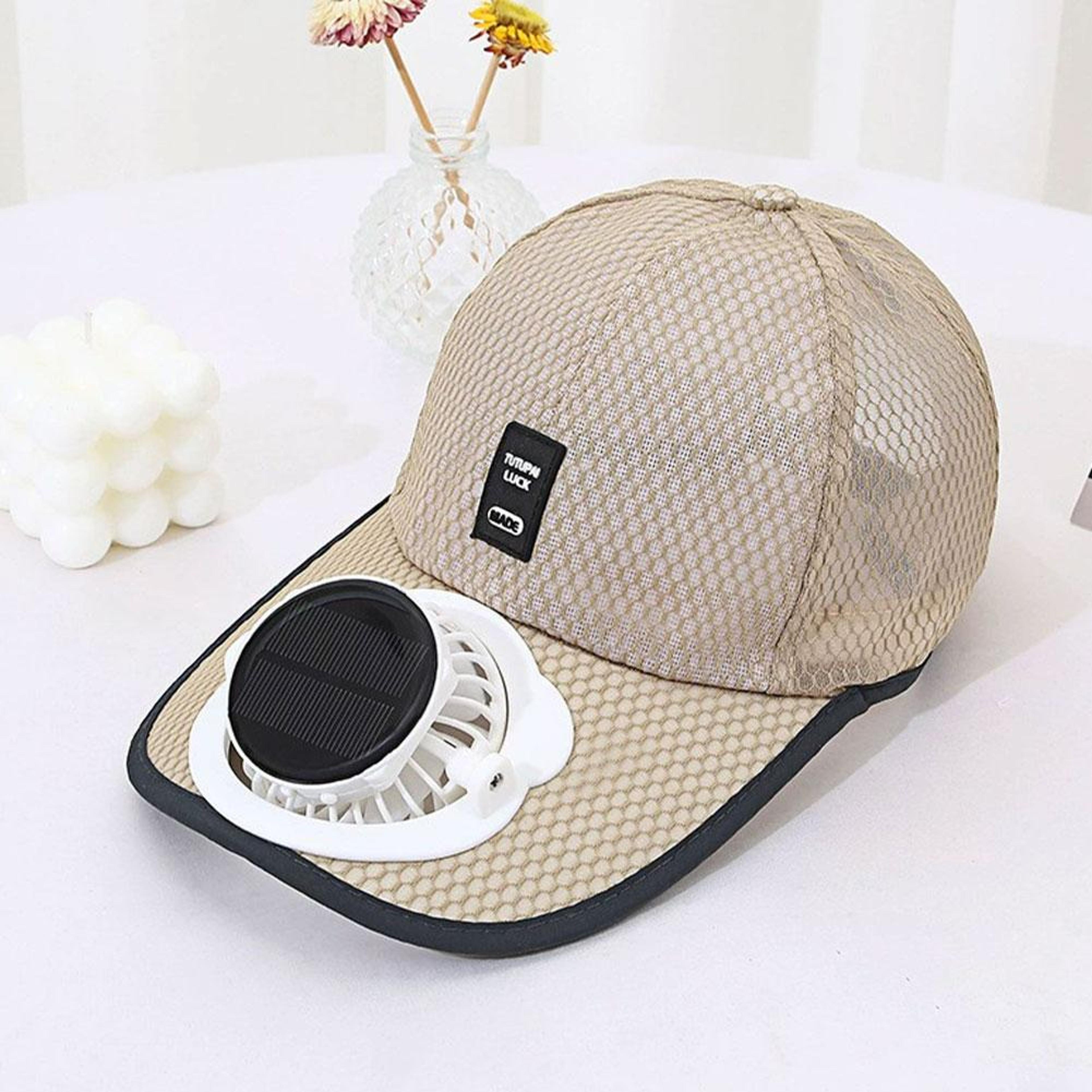 solar fan cooling baseball cap with usb rechargeable fan & uv protection