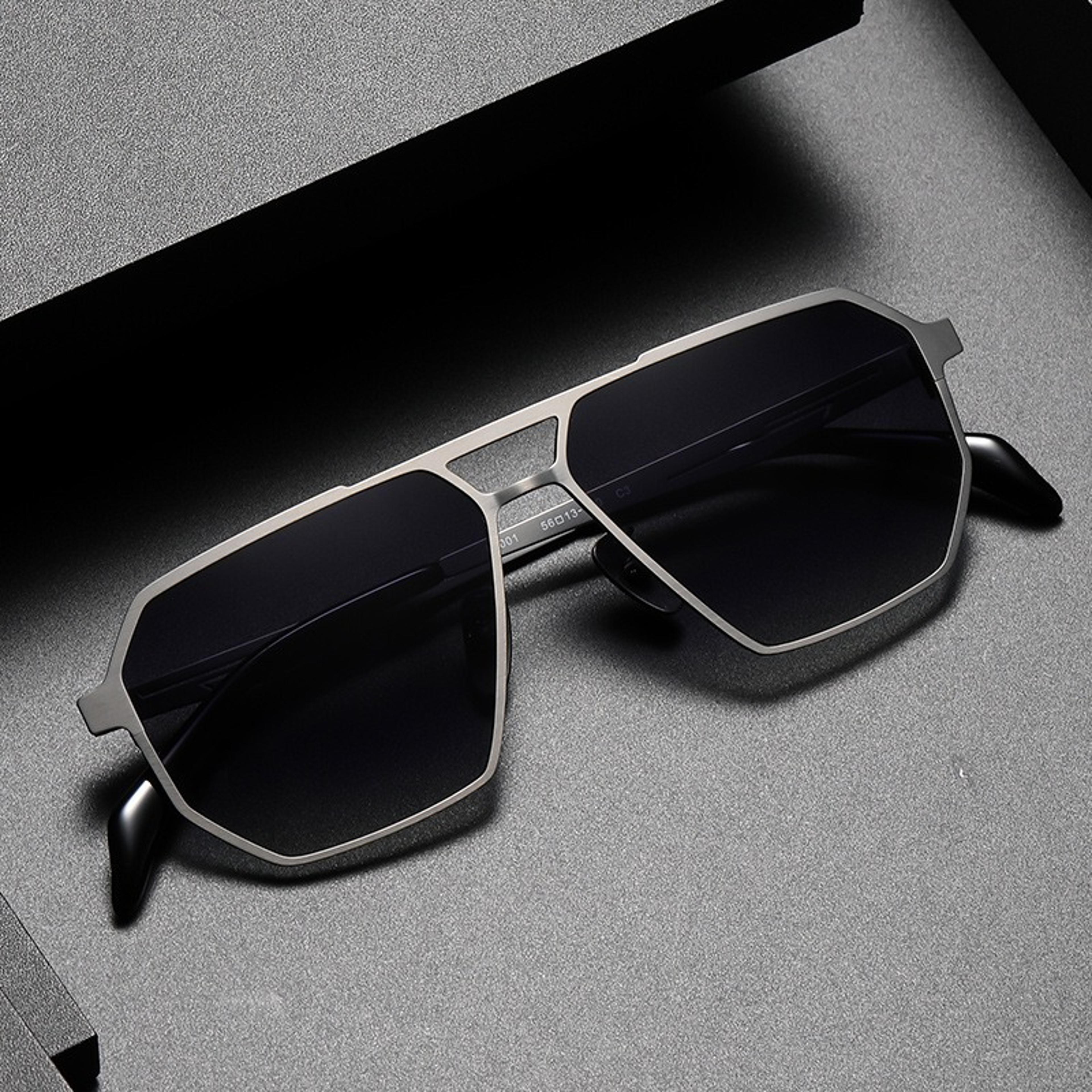 titanium polarized vintage square sunglasses for men & women
