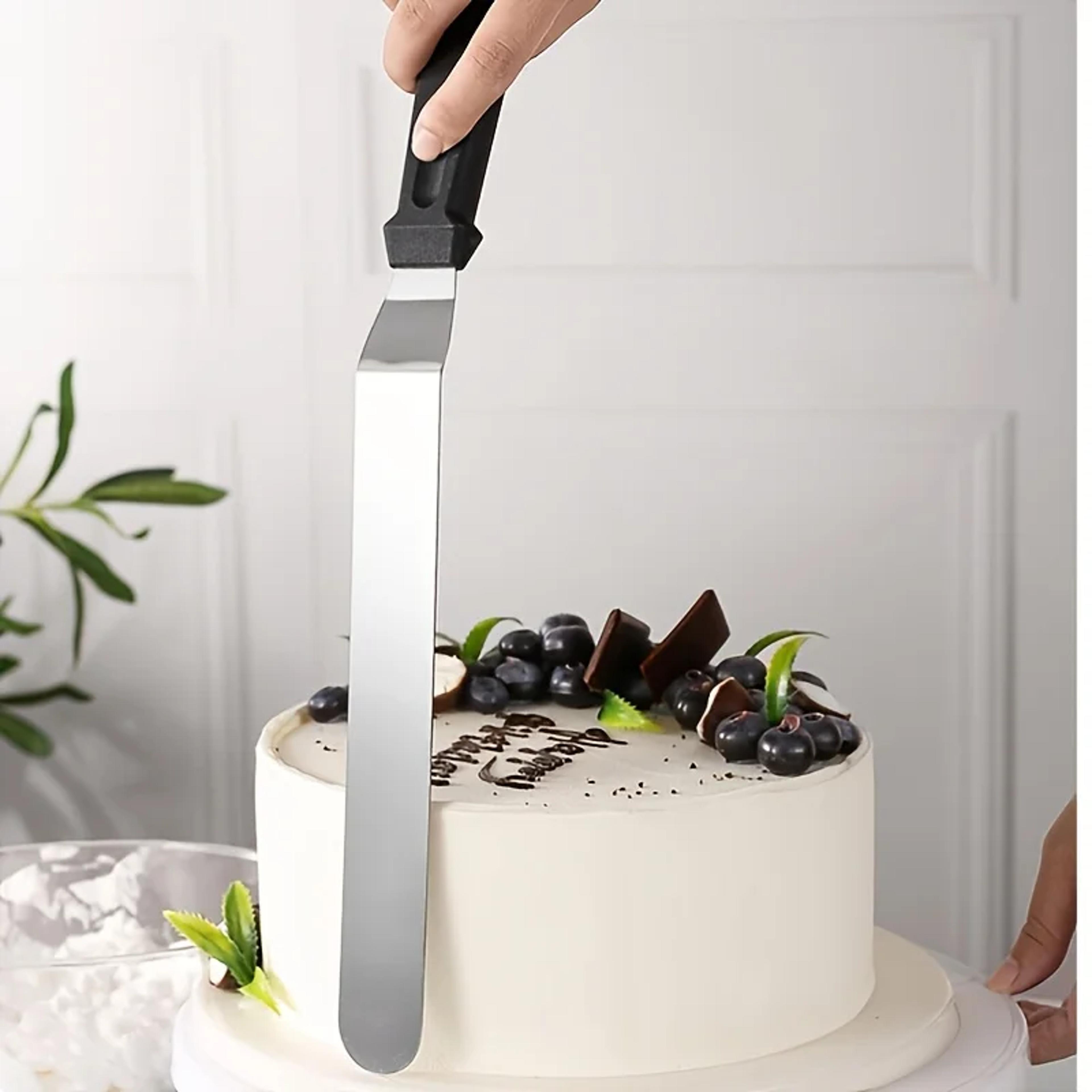 professional offset icing spatula stainless steel angled palette knife for smooth cake decorating