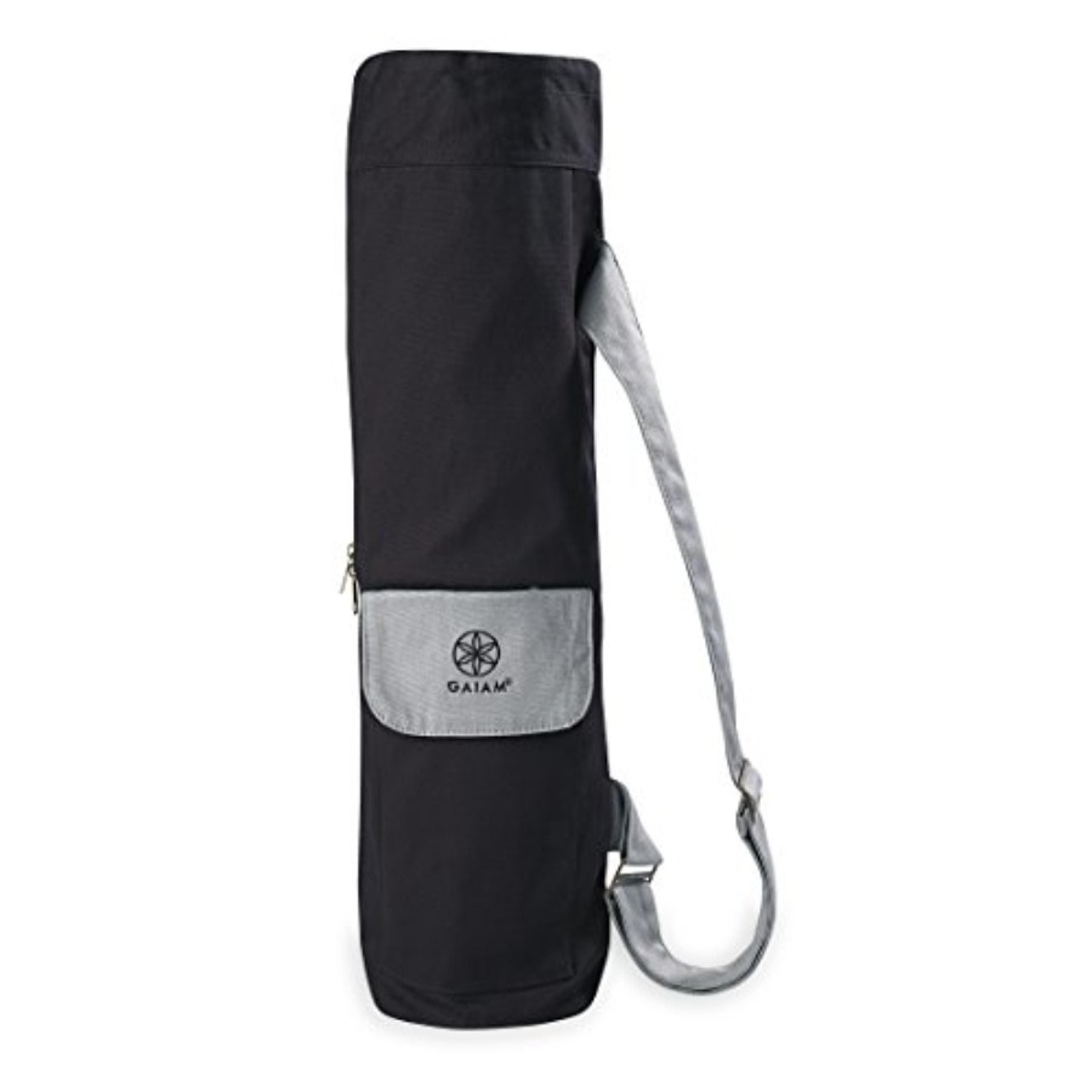 cargo yoga mat bag with adjustable strap, full zip yoga mat carrier & phone pocket
