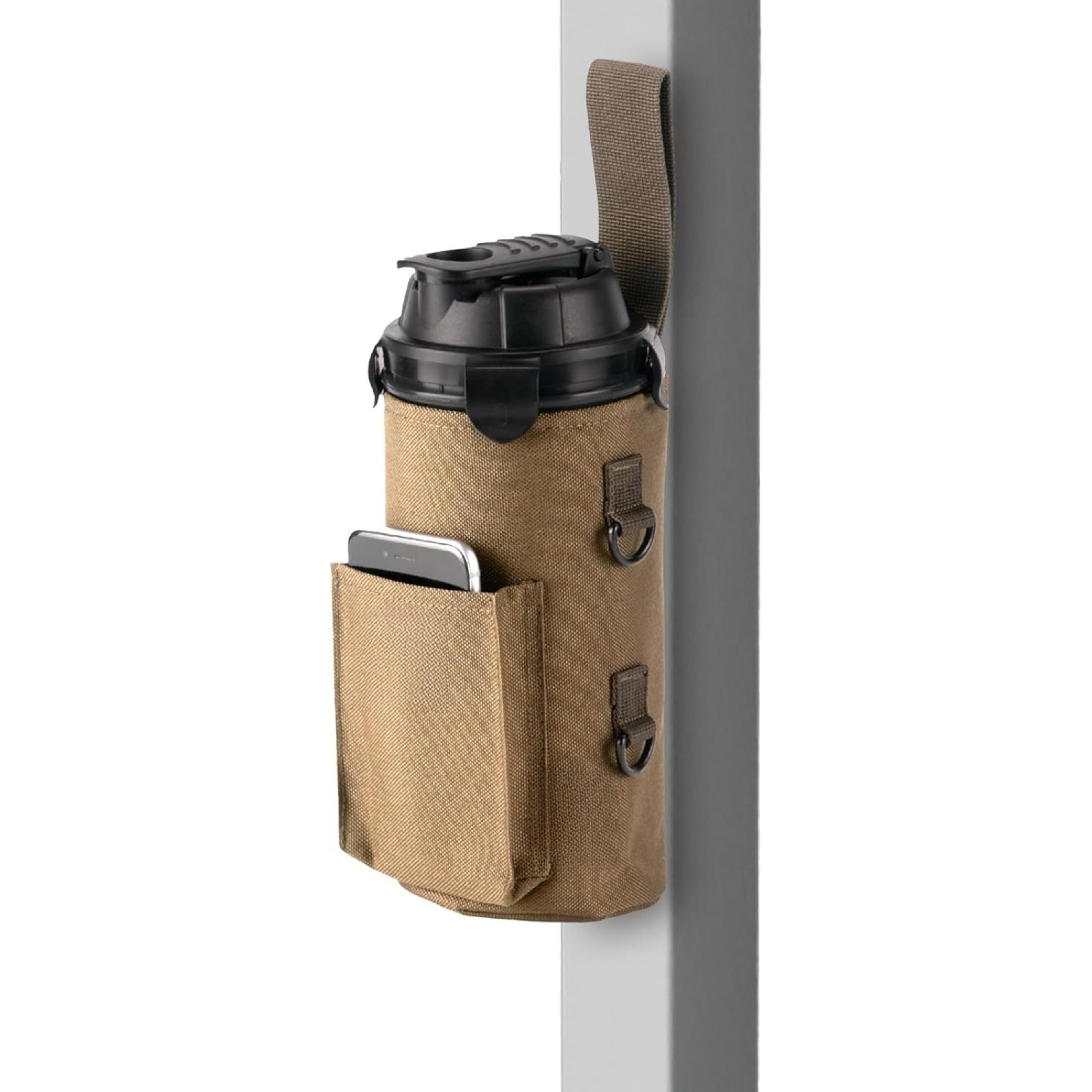 magnetic water bottle holder gym bottle bag with sling & durable cordura carrier