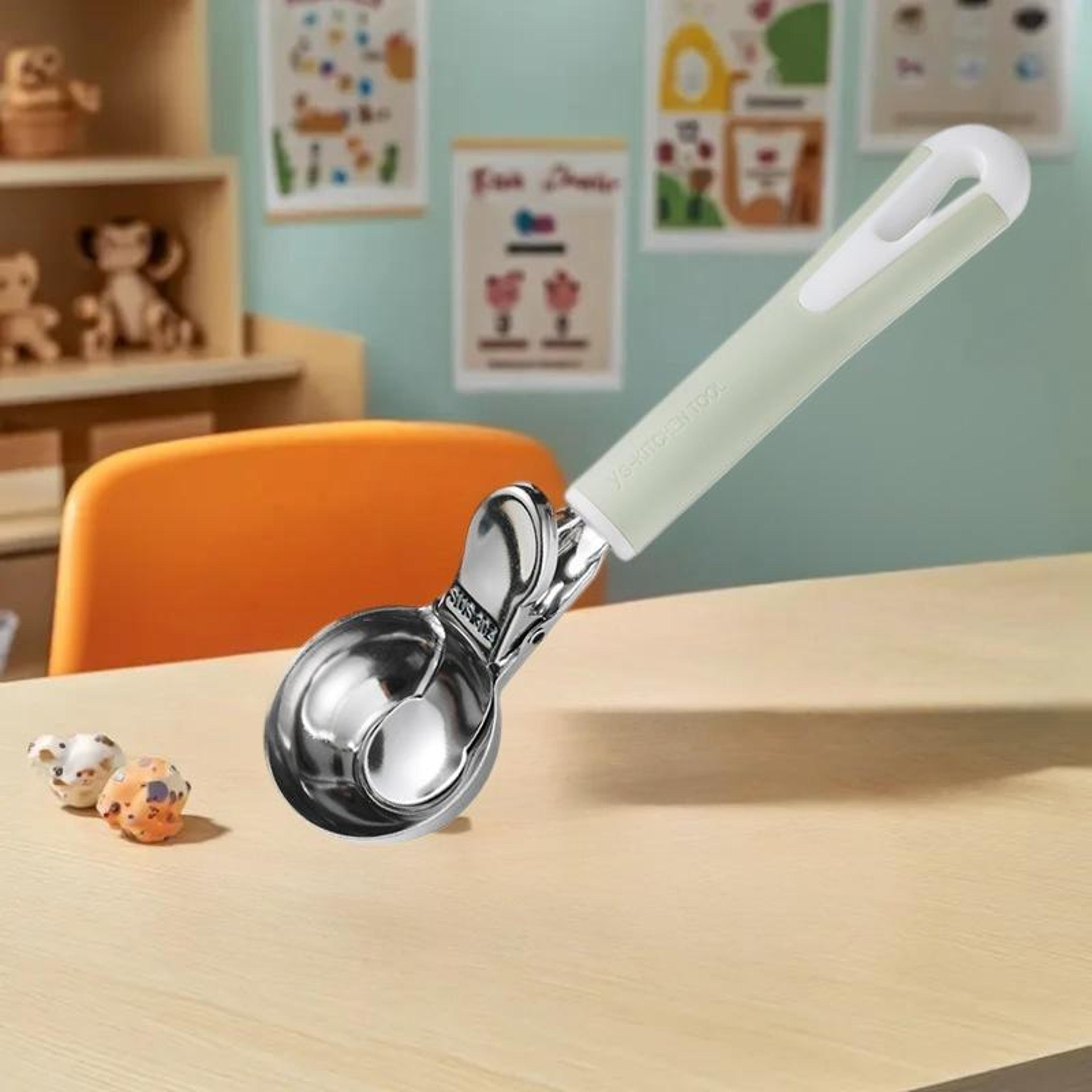 stainless steel ice cream scoop & melon baller multi purpose fruit and dessert spoon