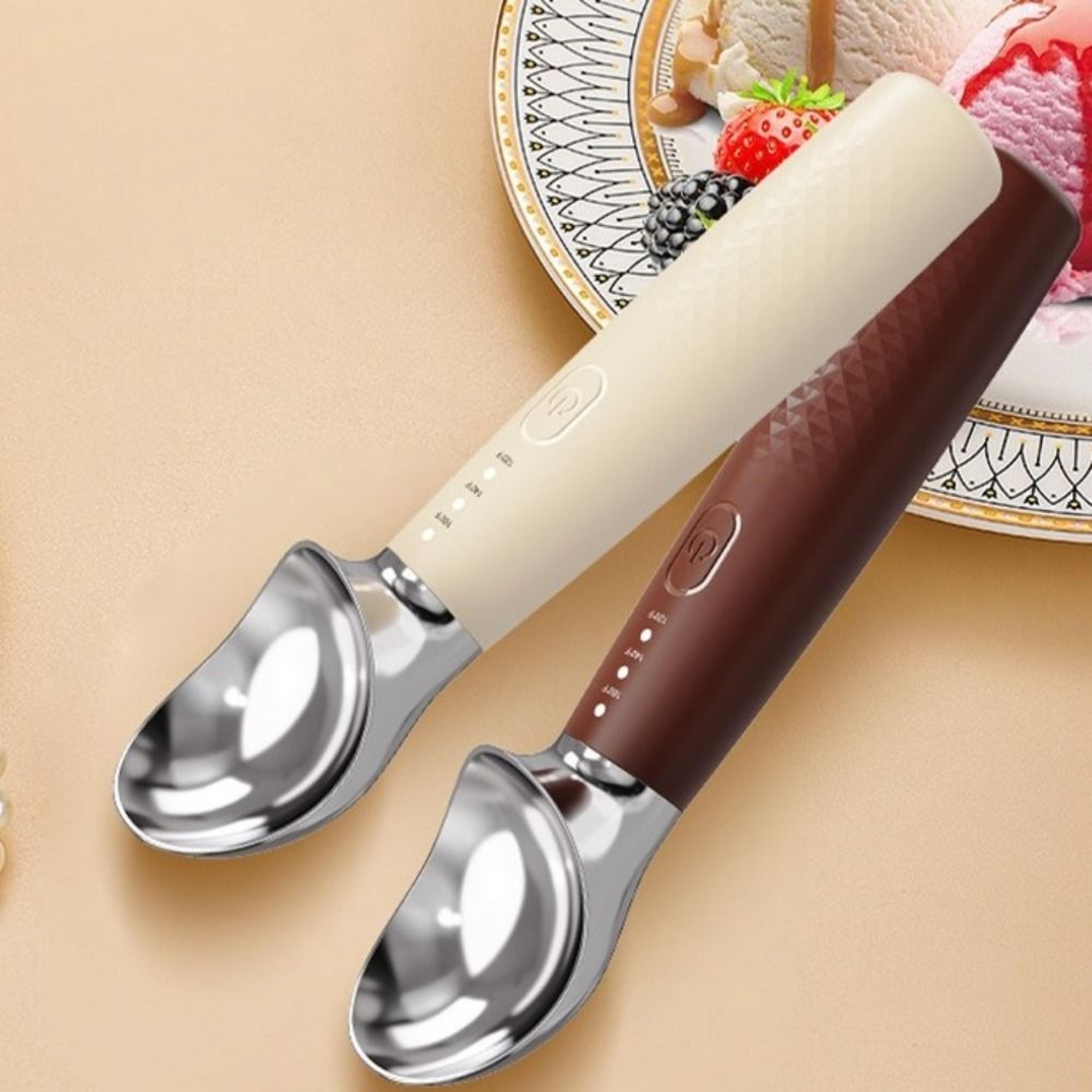 rechargeable heated ice cream scoop with heat levels electric ice cream scooper for hard frozen desserts