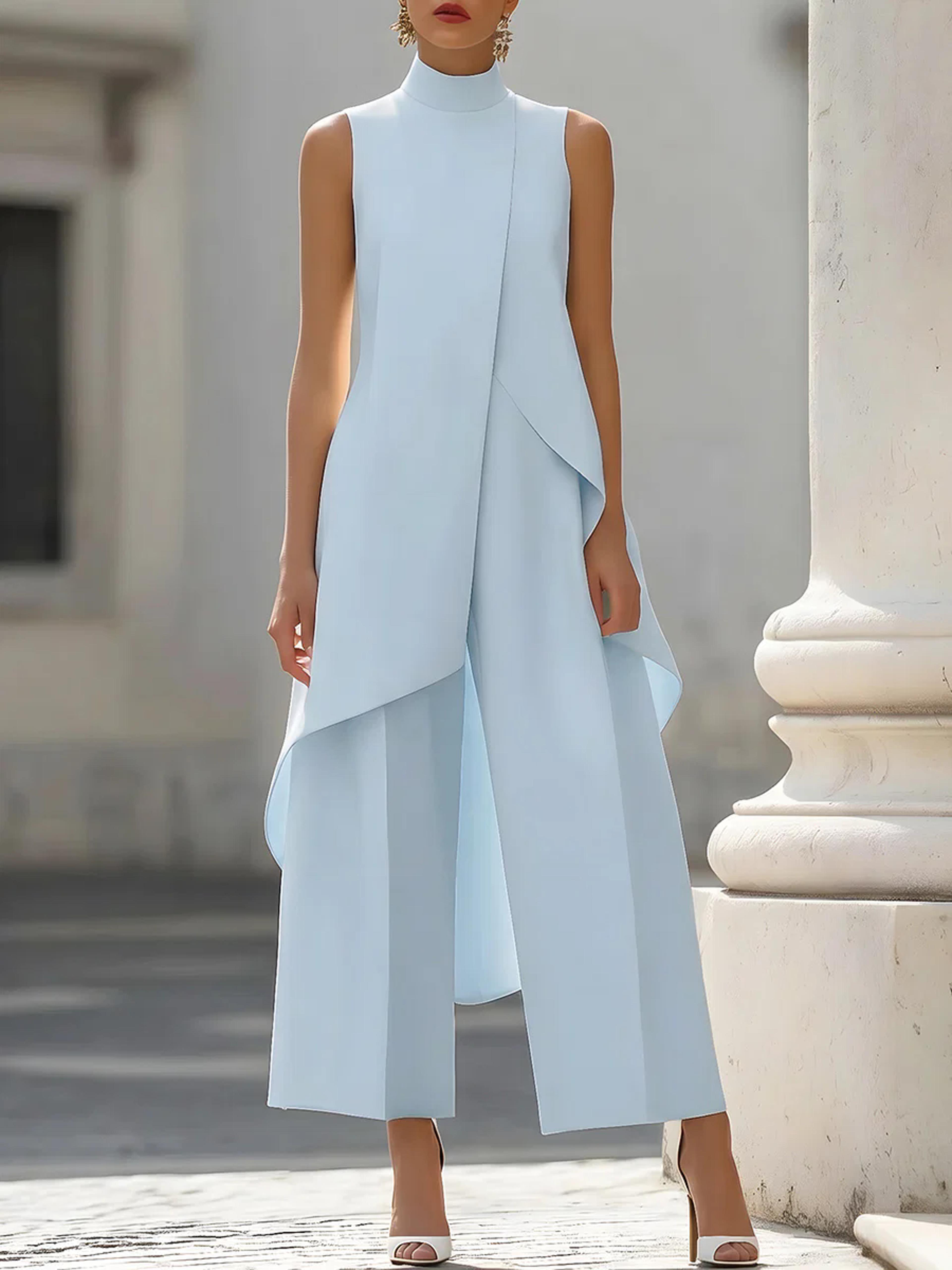 elegant jumpsuit for women high neck formal evening wide leg jumpsuit