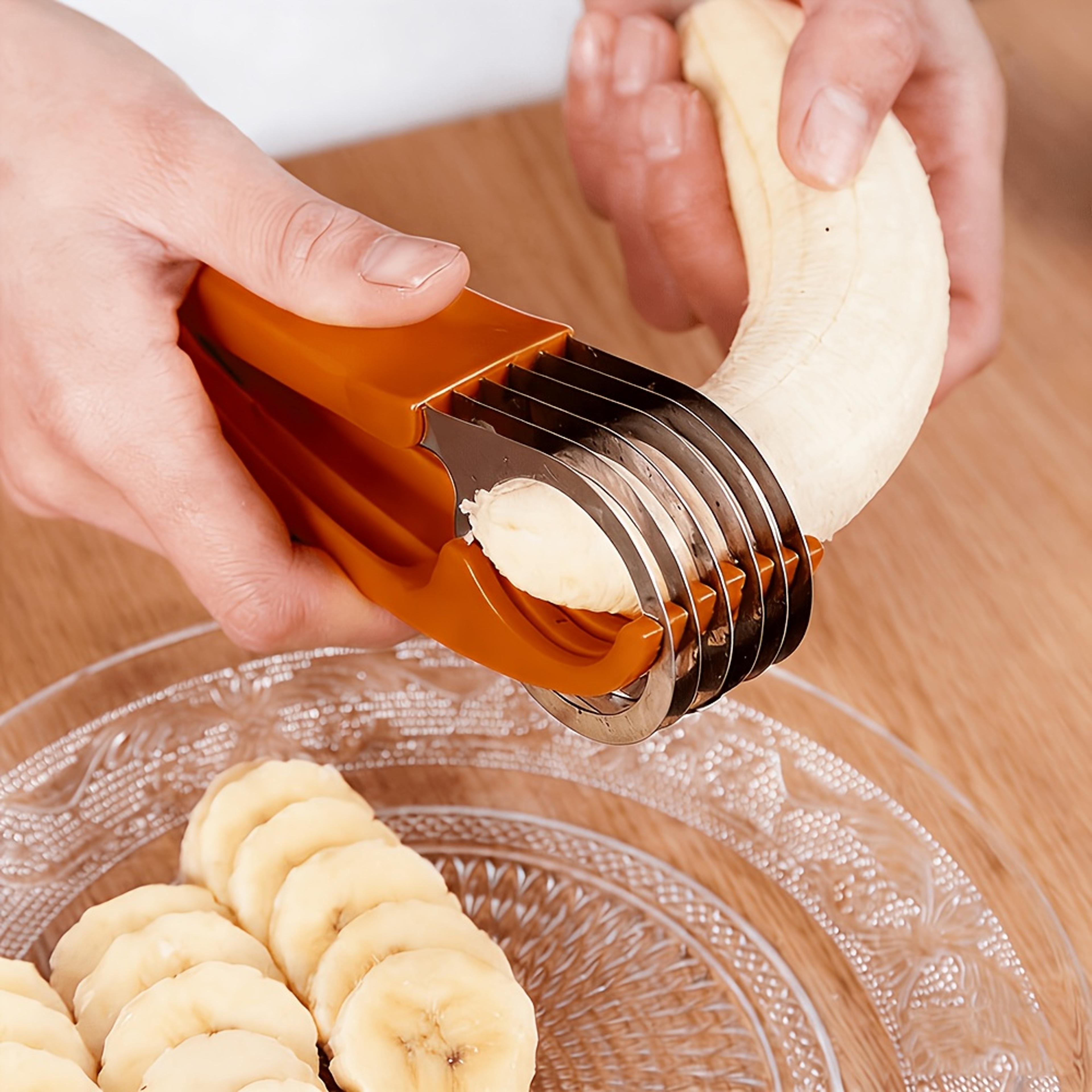 quick slice banana slicer stainless steel fruit slicer kitchen fruit cutter