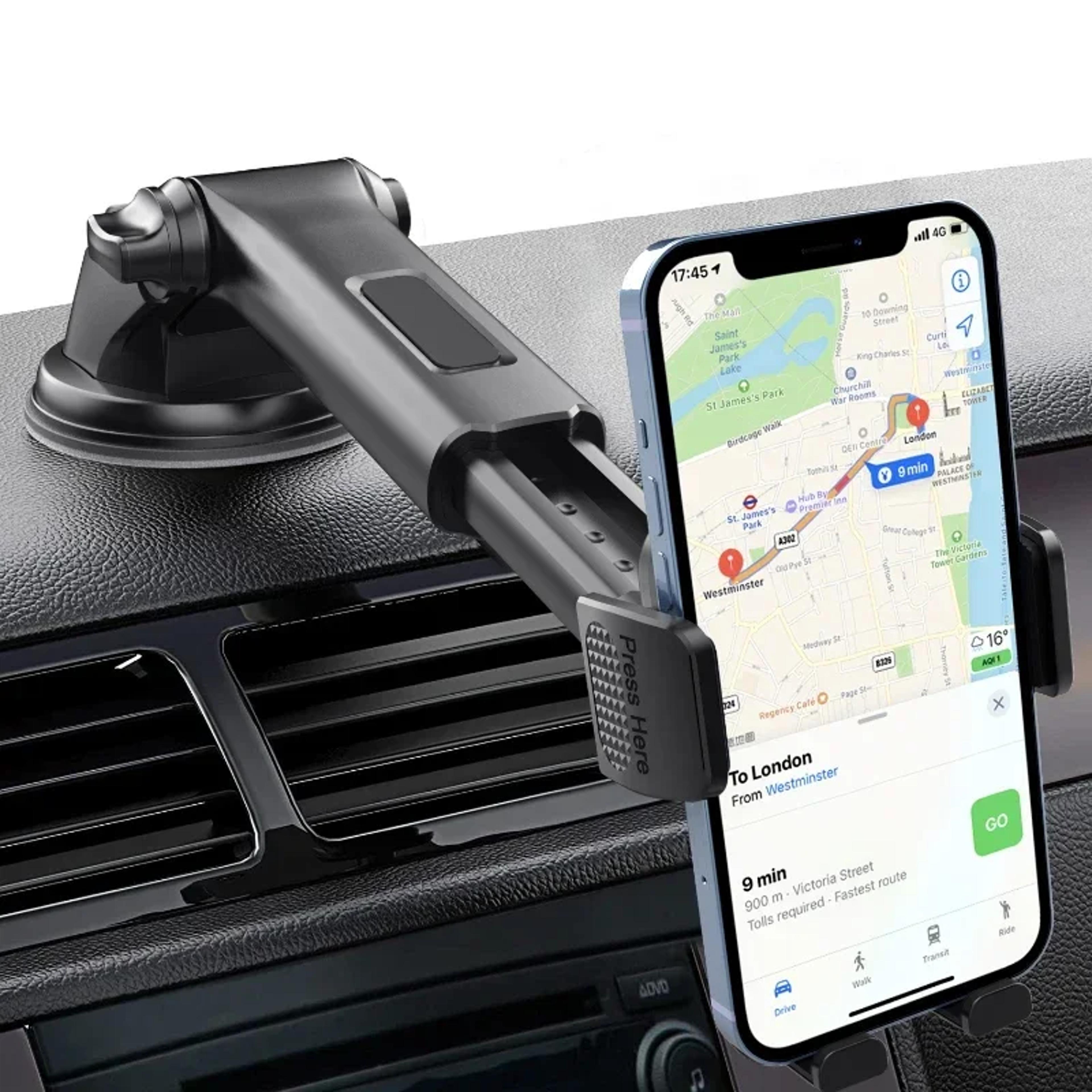universal car phone holder with rotation dashboard & windshield phone mount for smartphones
