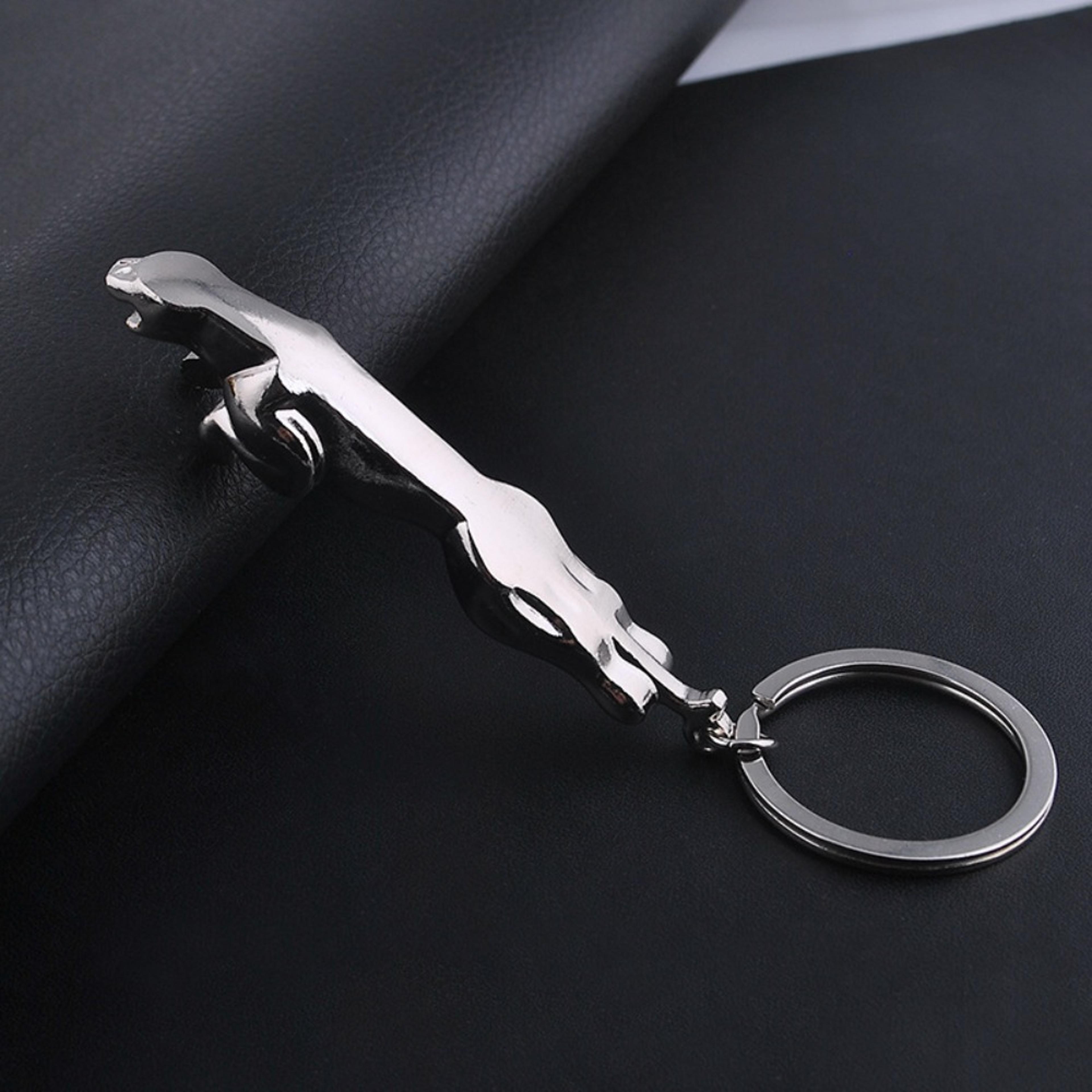 jaguar leopard head car key ring premium metal & leather jaguar keychain bag charm