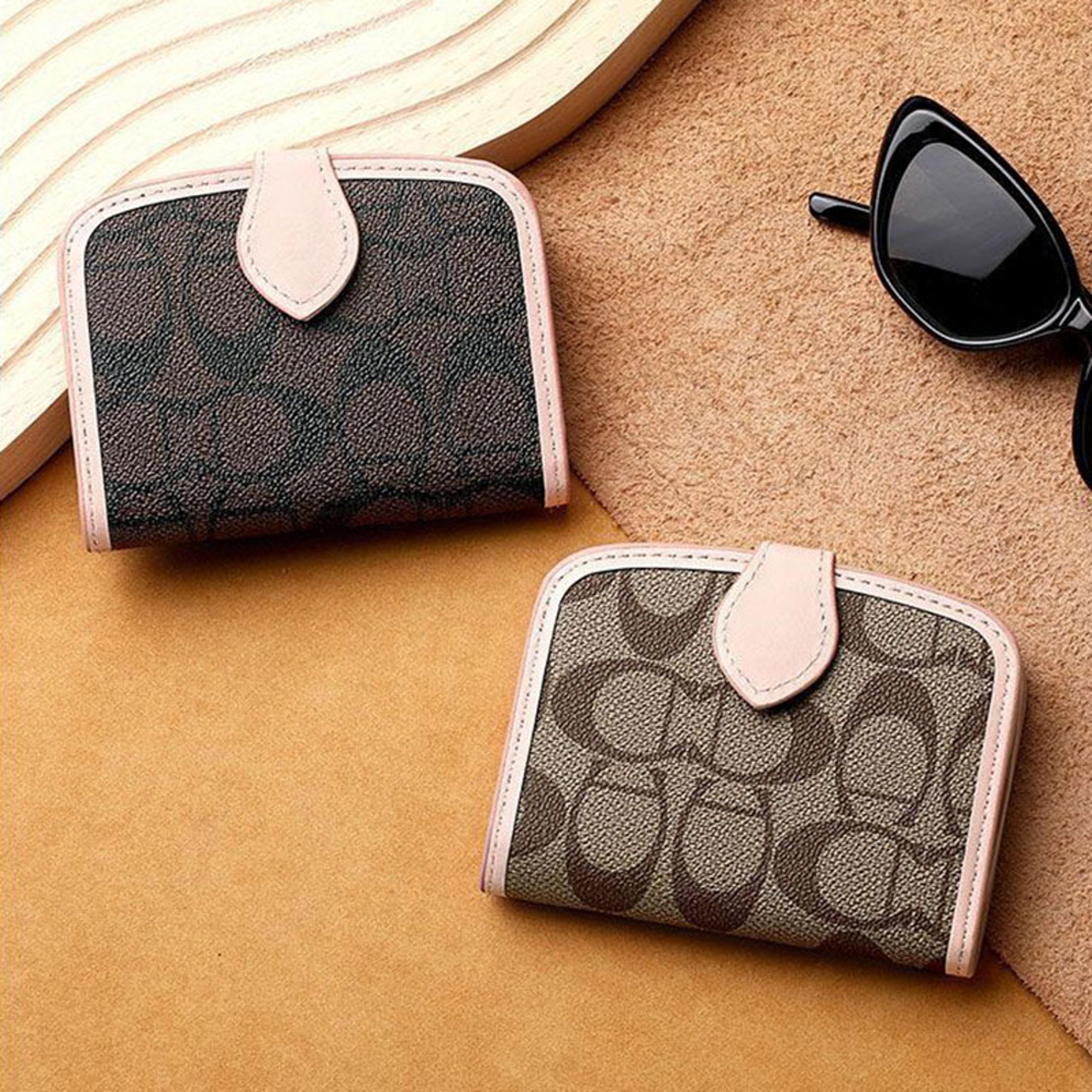 printed women's wallet with buckle closure multi card holder compact organizer purse