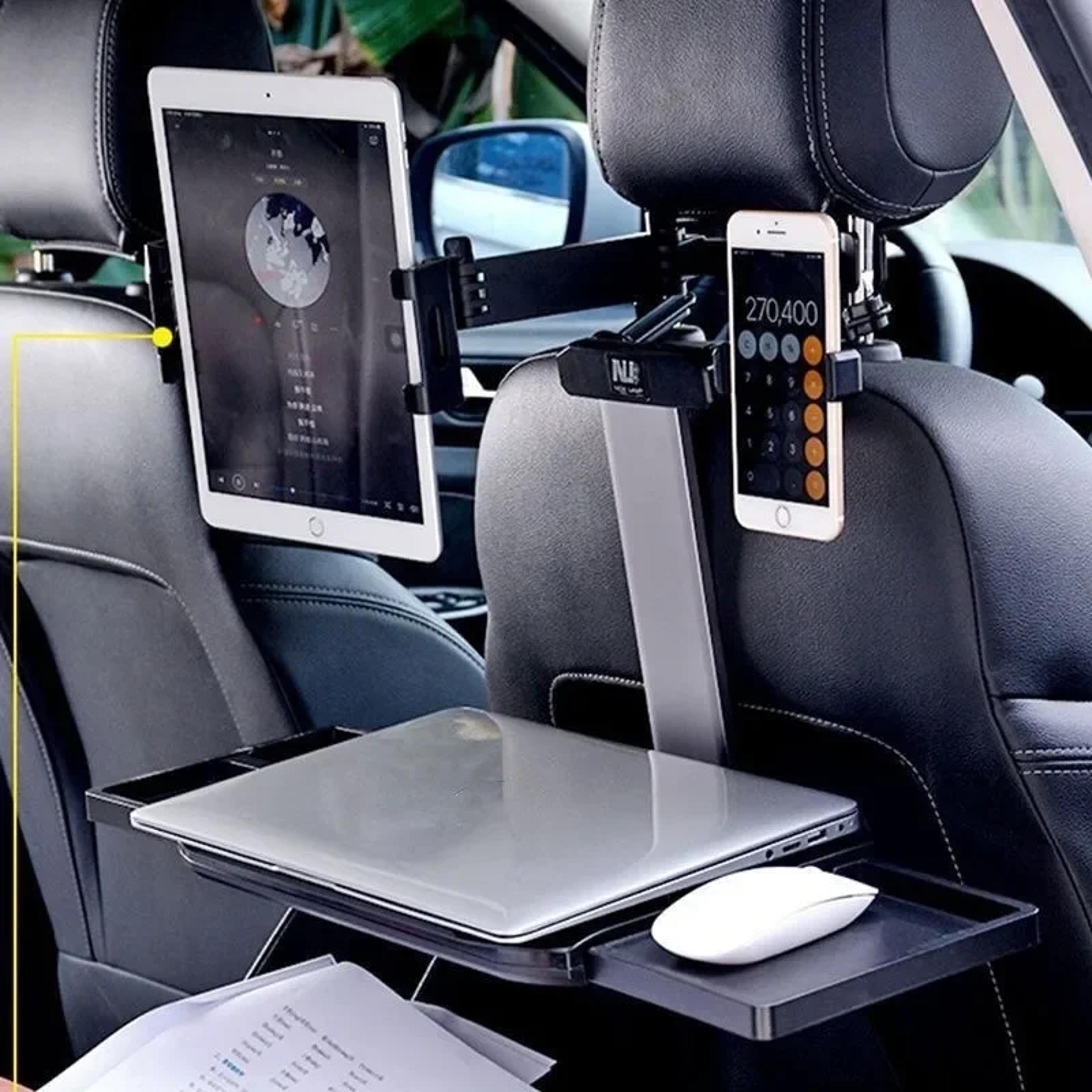 universal car headrest tablet holder with rotation for phones & tablets