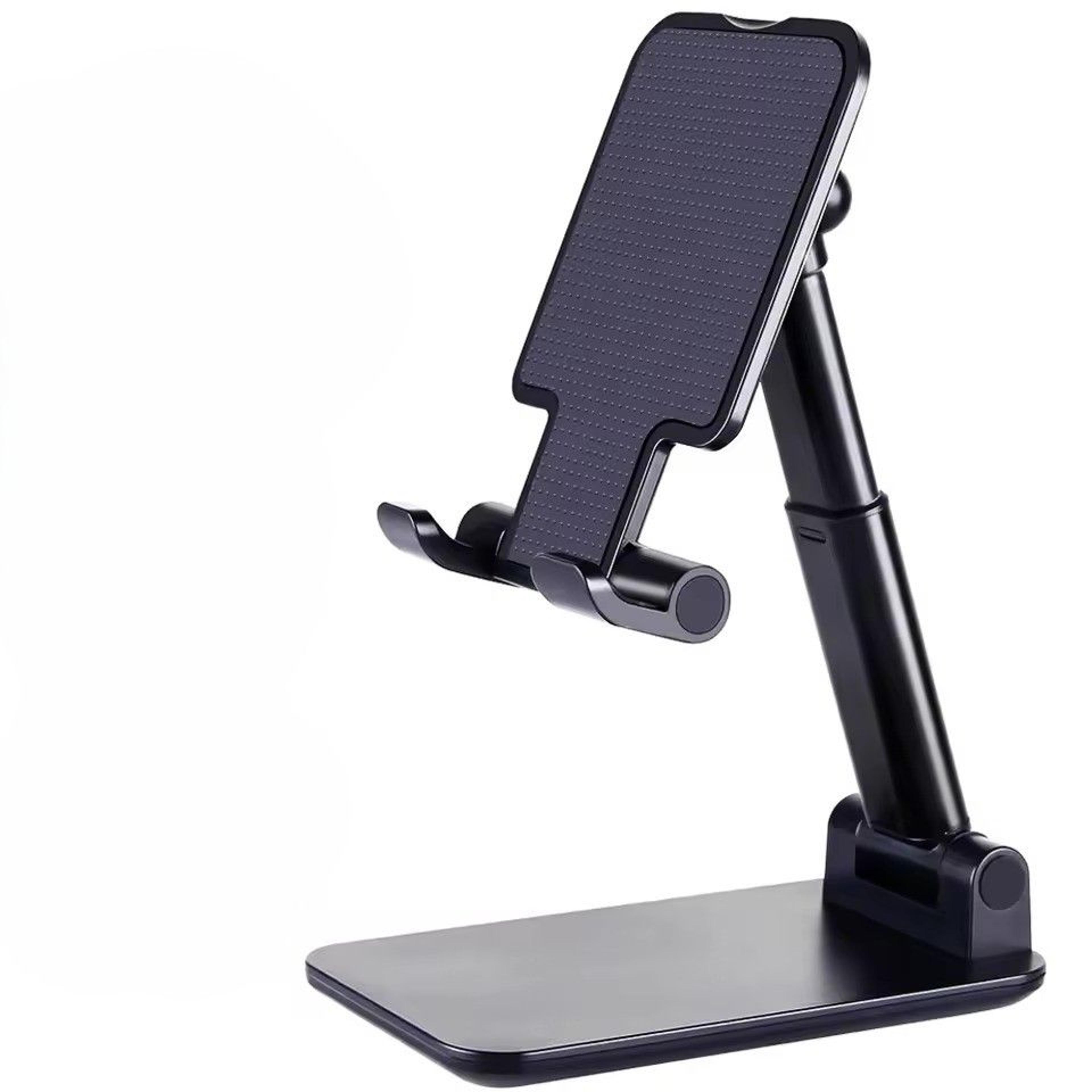 adjustable phone stand foldable tablet holder for desk compatible with iphone, ipad & android devices