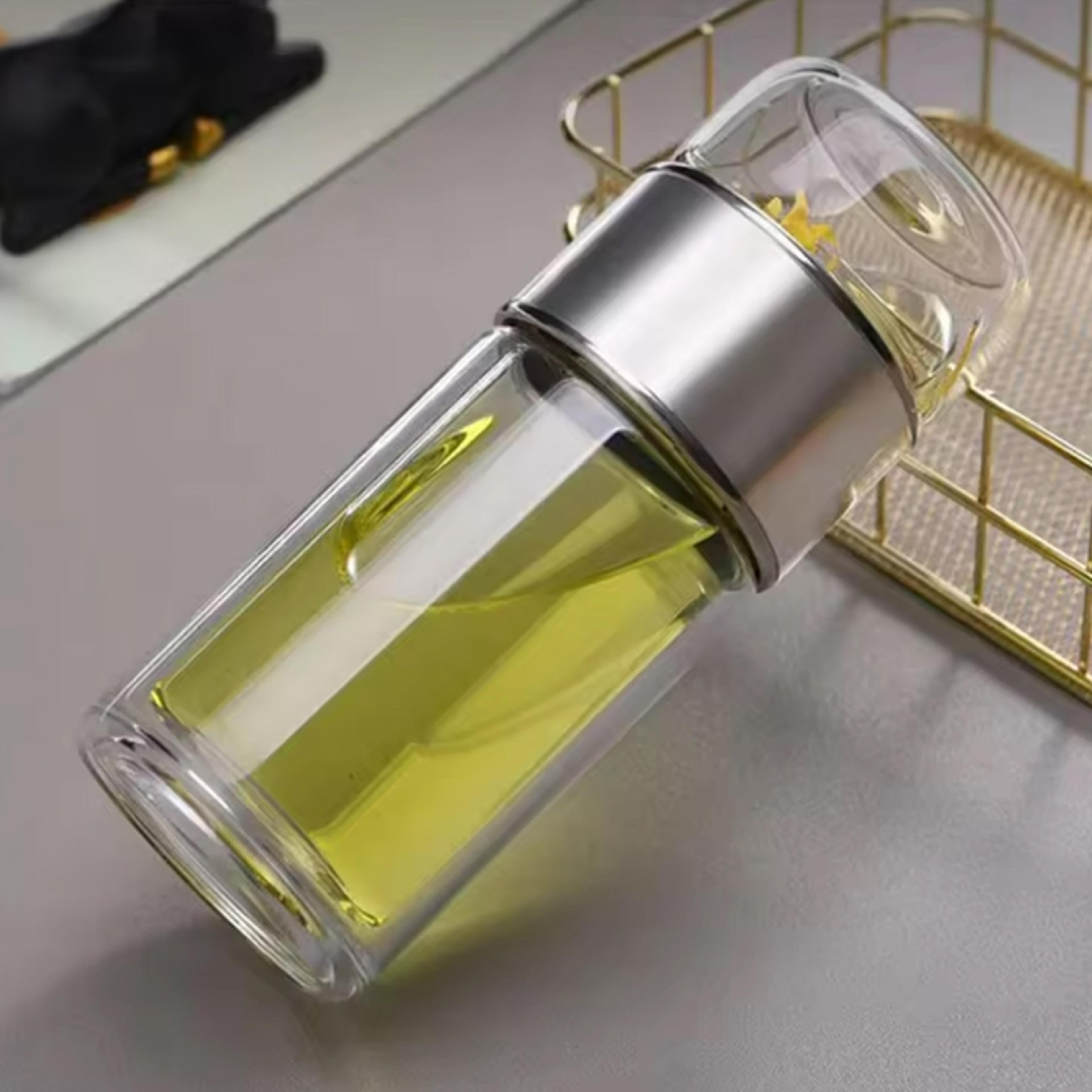 double wall glass tea infuser bottle with borosilicate glass tea filter